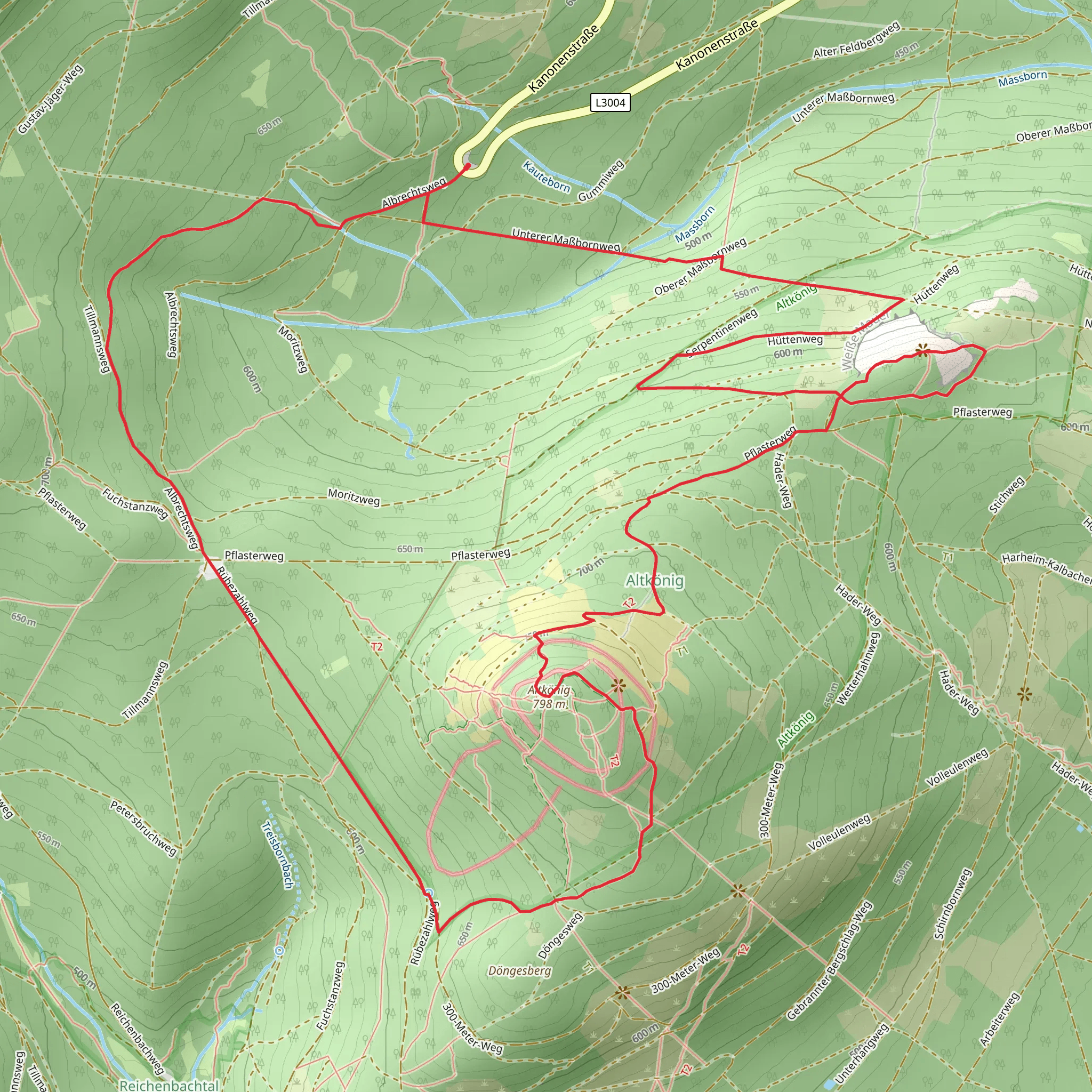 Weiße, Mauer Altkönig and Fuchstanz Loop mobile static map