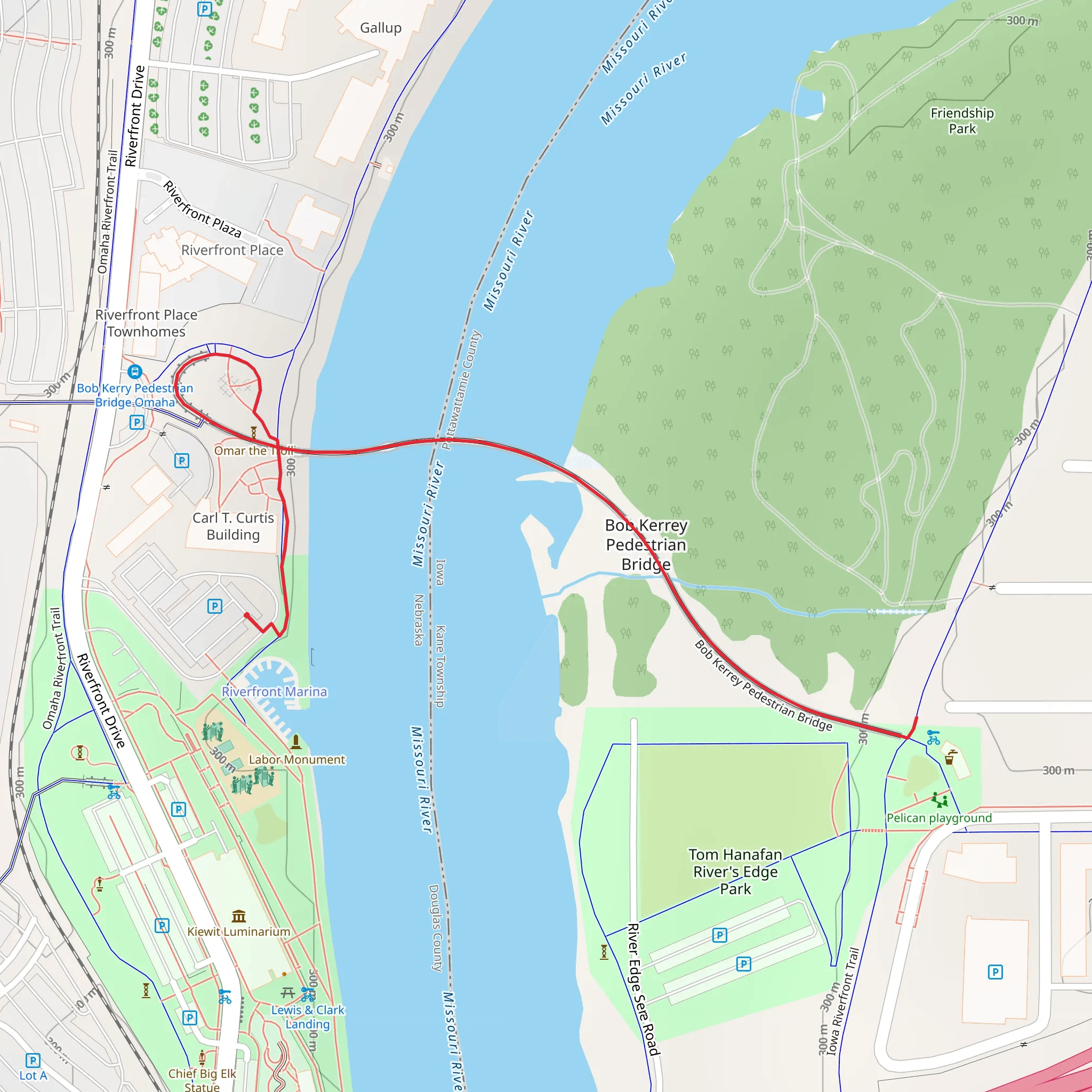 Bob Kerry Pedestrian Bridge mobile static map