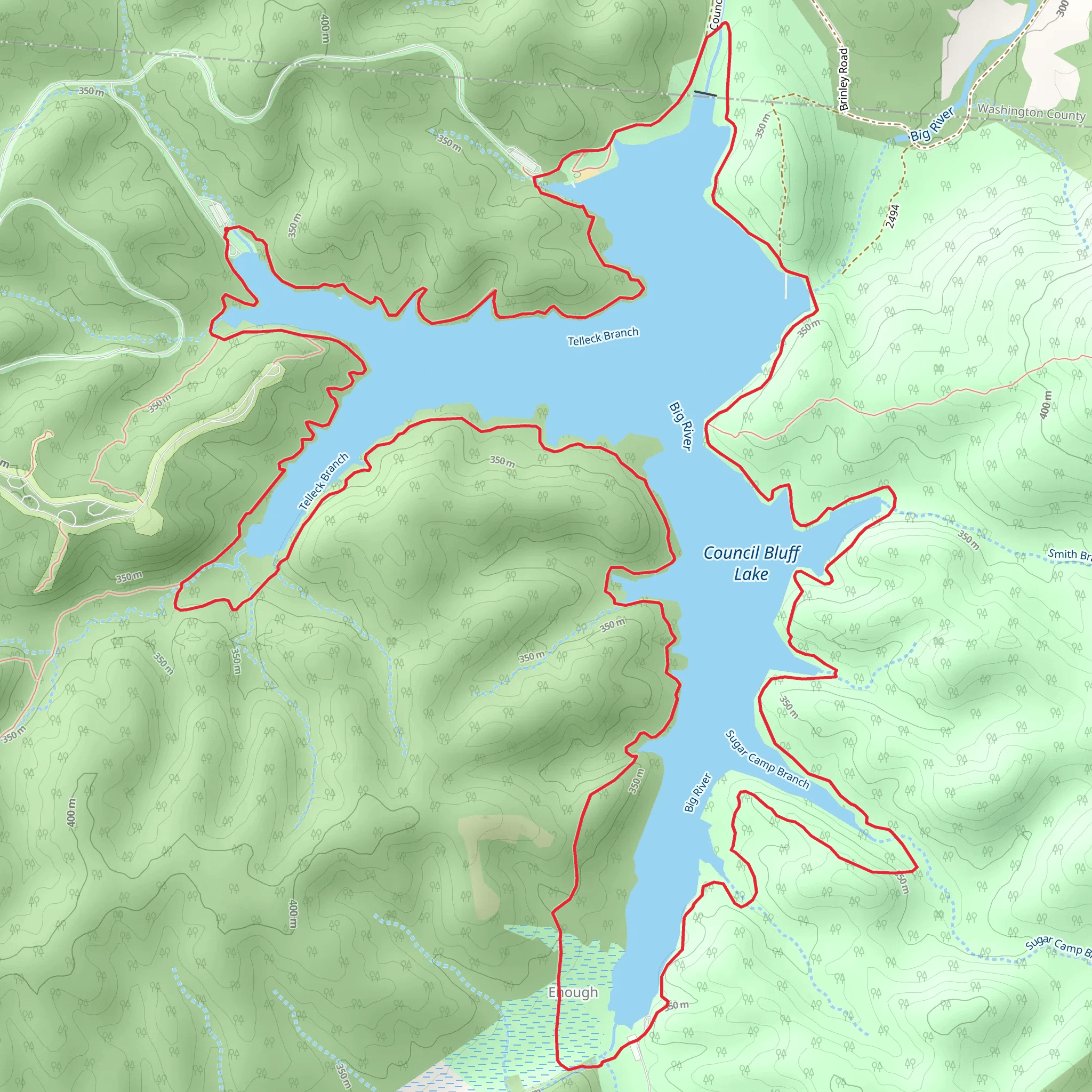 Council Bluff Lake Loop mobile static map