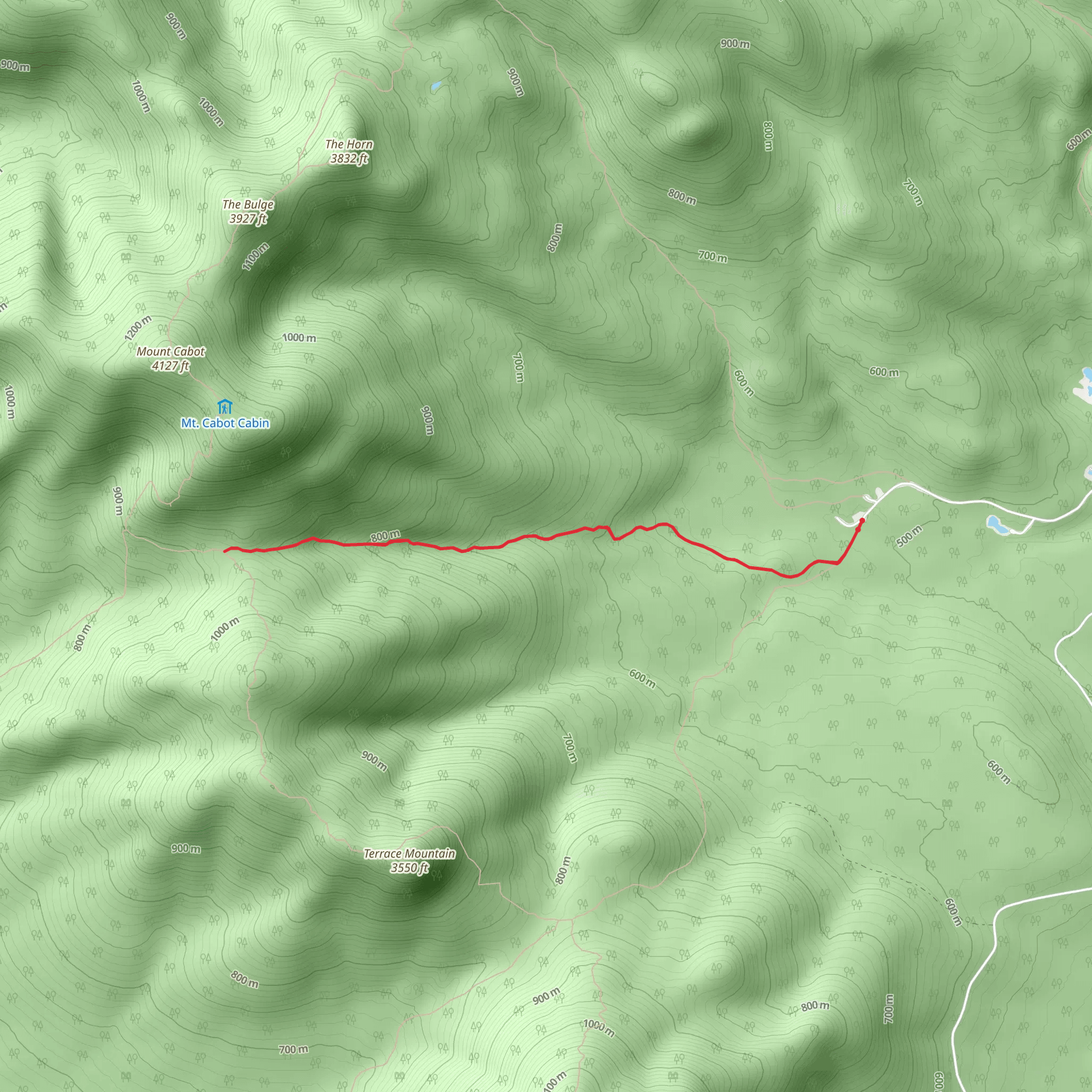 Bunnell Notch Trail via York Pond Trail mobile static map