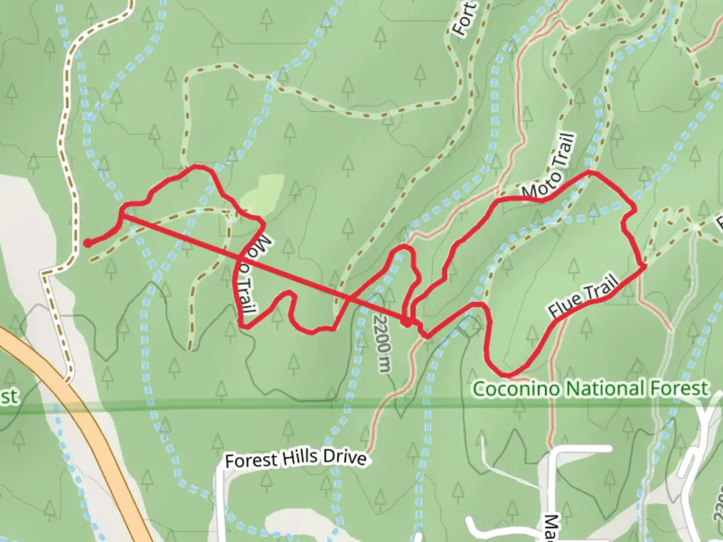 An image depicting the trail Moto and Flue Trail and its surrounding area.