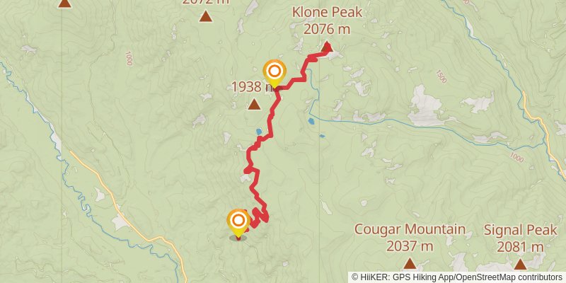 Klone Peak View Point Trail via Alder Ridge ORV Trail stage 3 Map