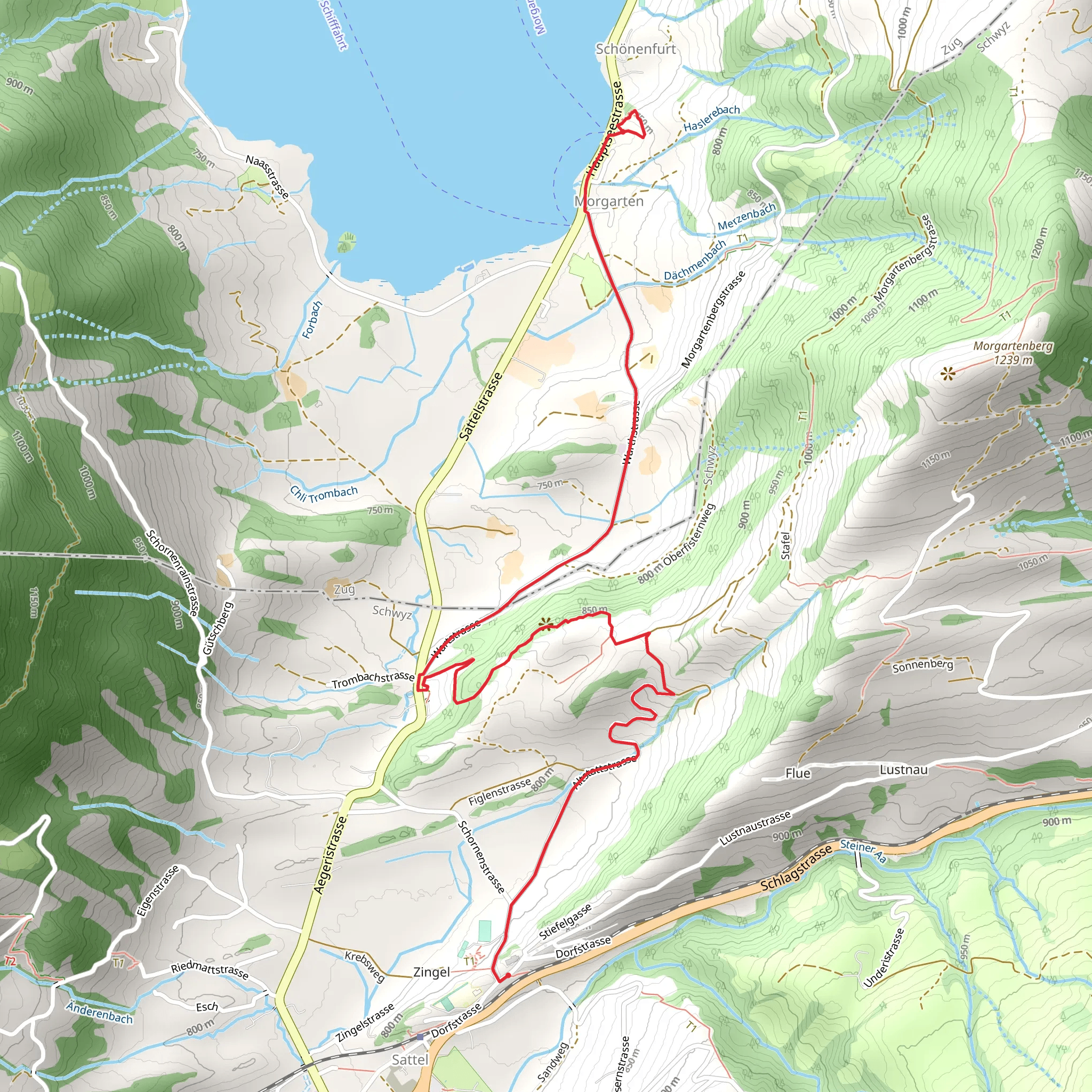 Morgartenpfad mobile static map
