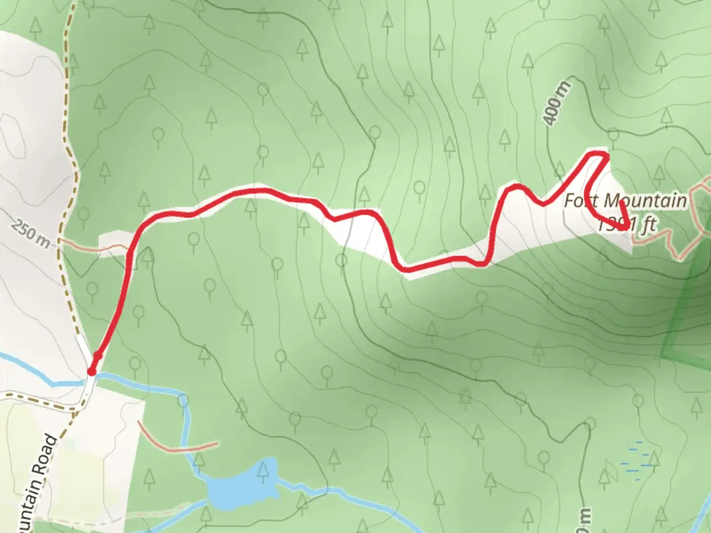 An image depicting the trail Fort Mountain Trail and its surrounding area.