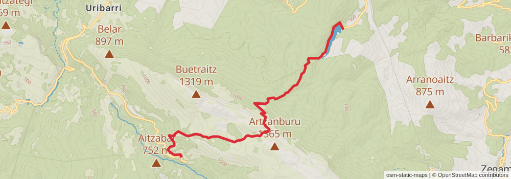 GR 286 Sendero de los tres Templos stage 5 Map