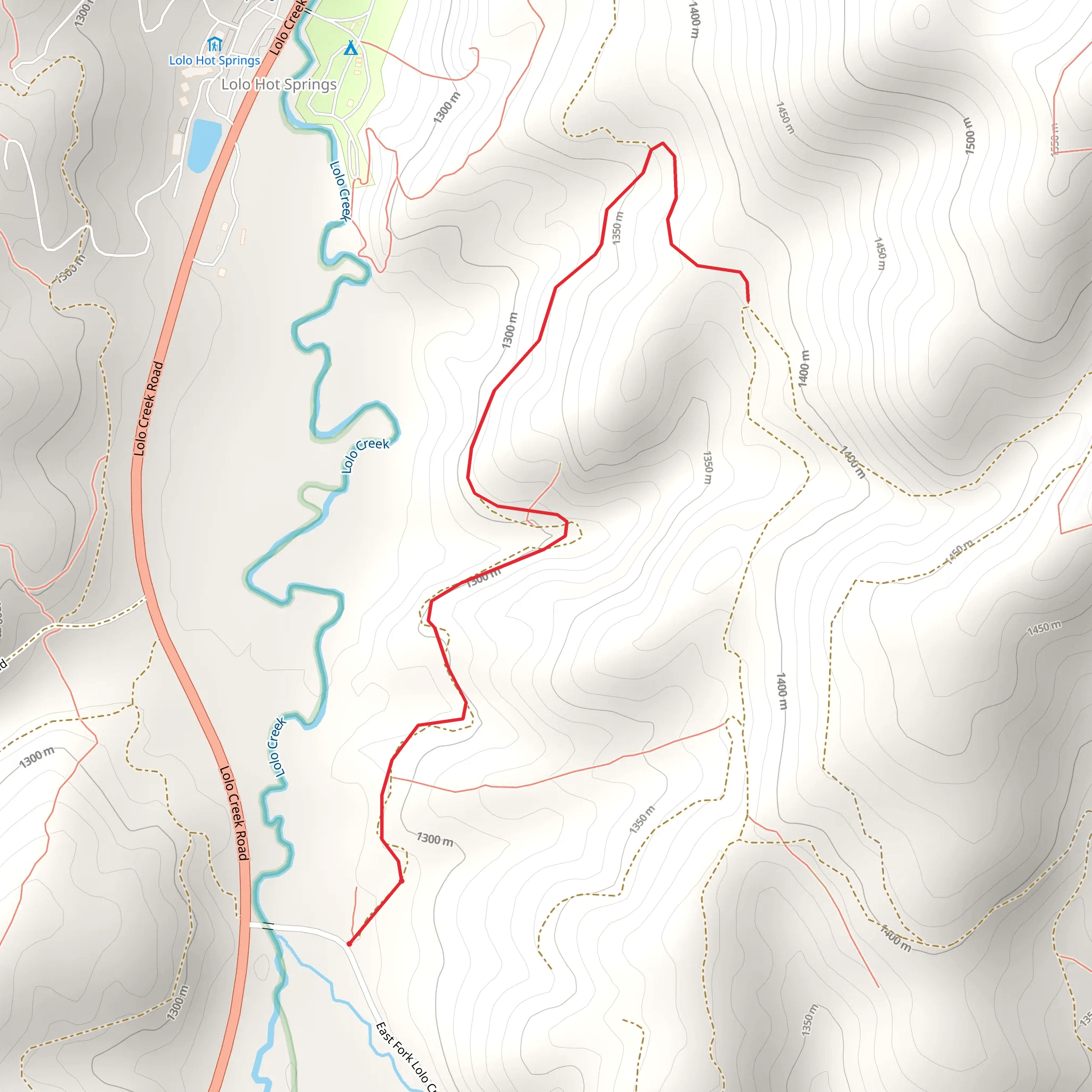 Walk beside Mud Creek mobile static map