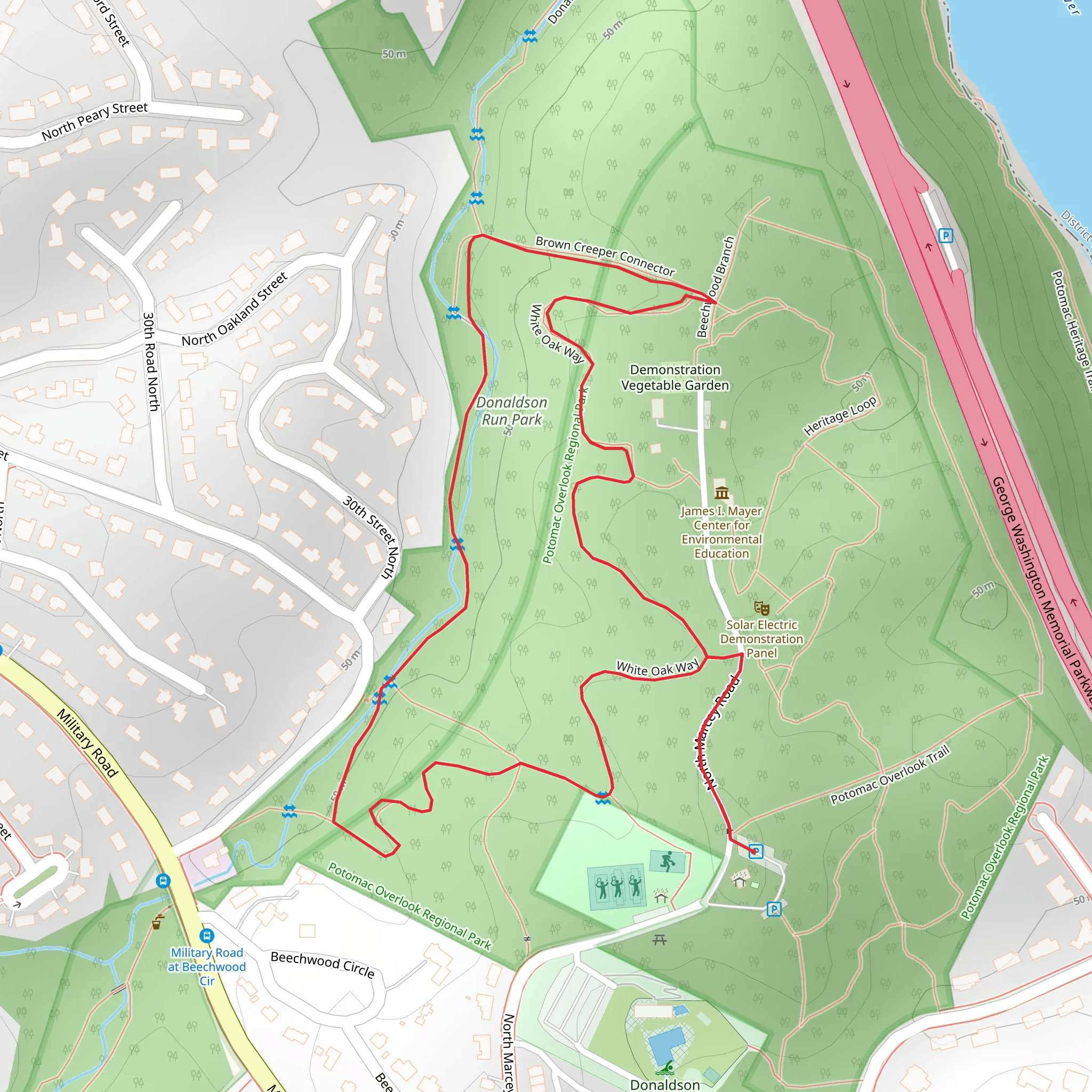 White Oak Way Loop mobile static map
