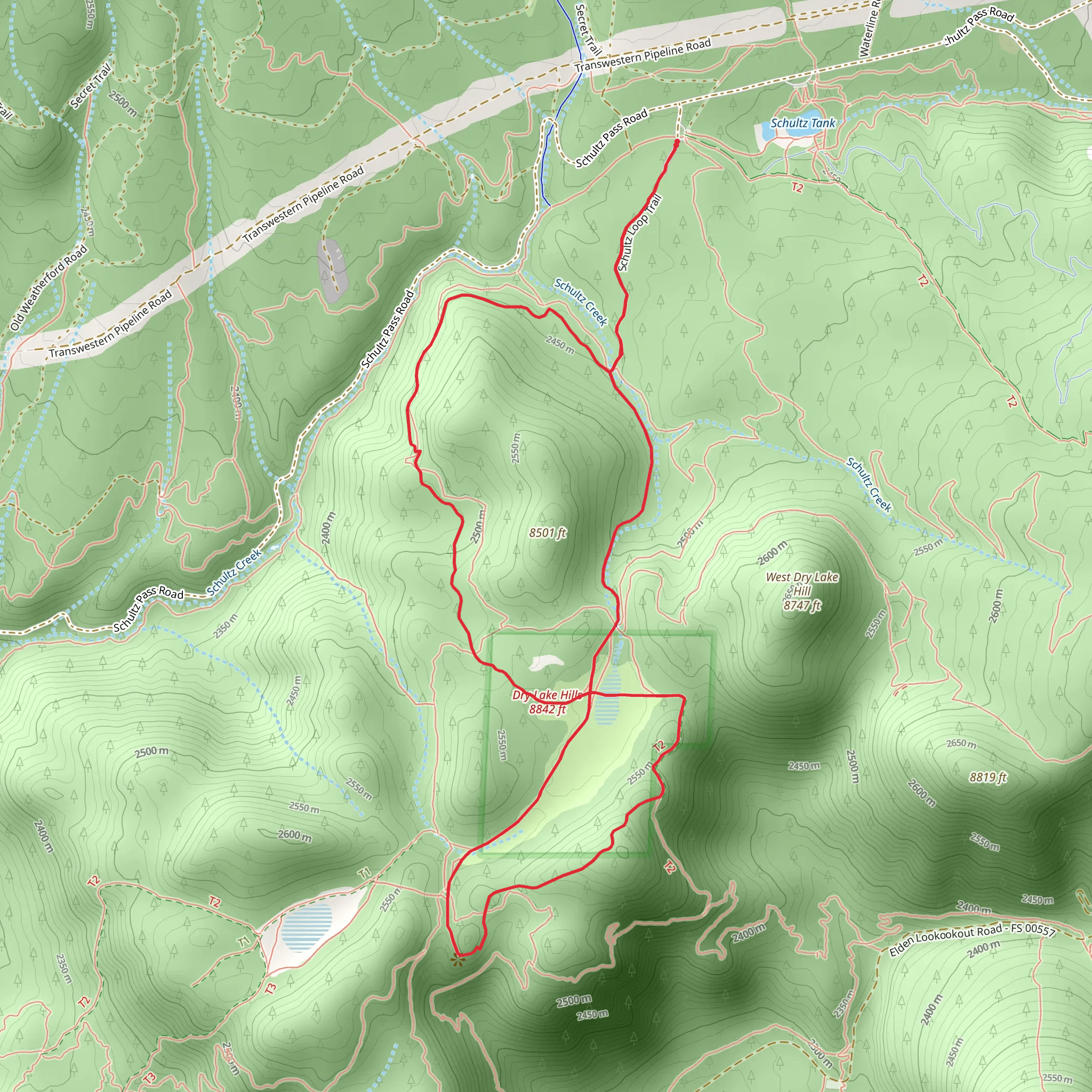 Dry Lakes Hills - Pickle Trail, Jedi Trail and Little Gnarly Trail mobile static map