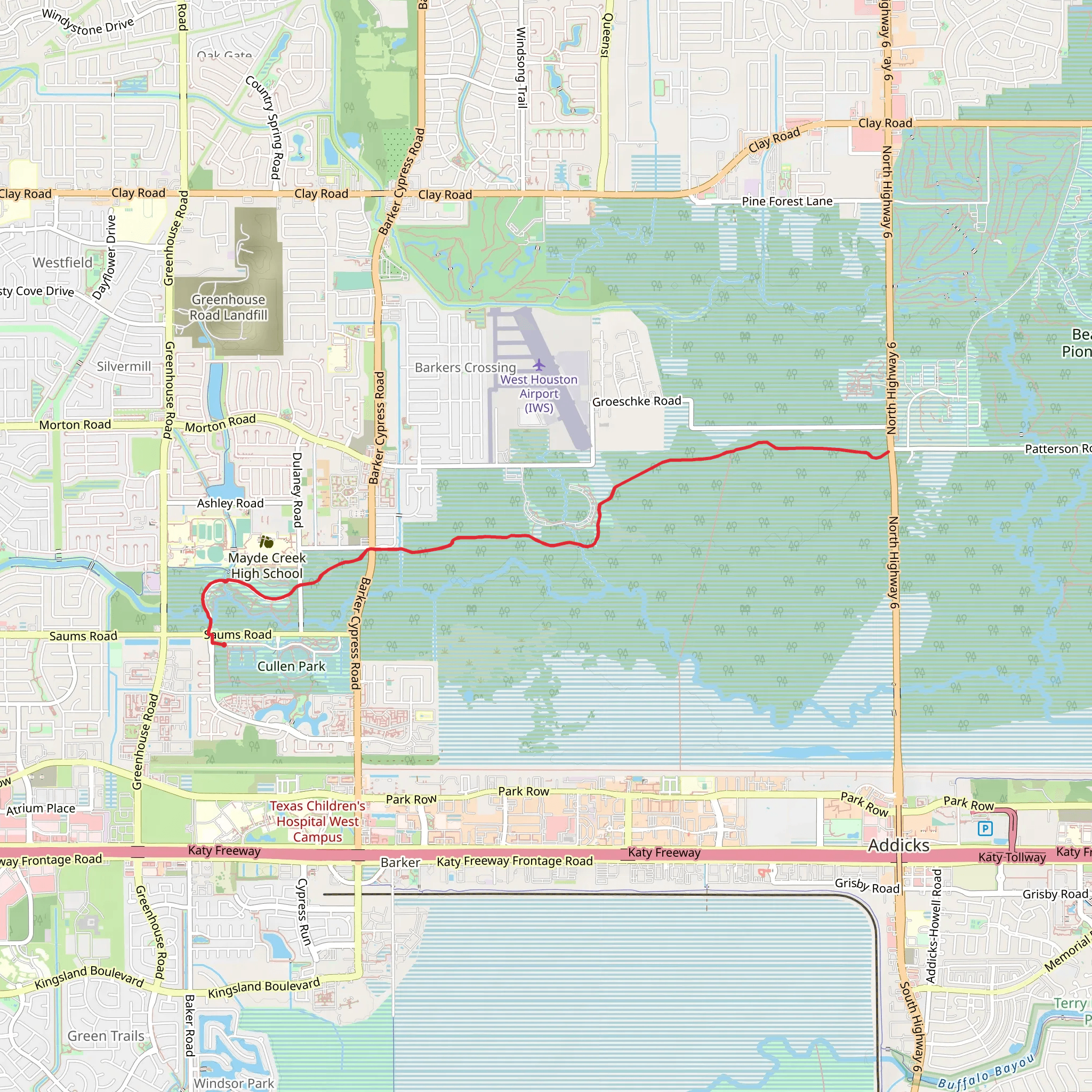 Cullen Park North Trail mobile static map