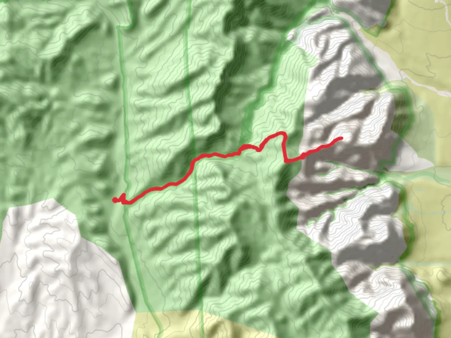 An image depicting the trail Bridge Mountain Trail and its surrounding area.