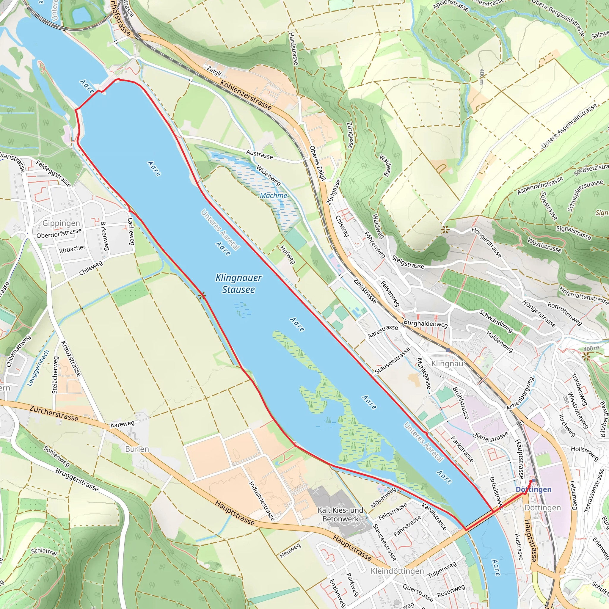 Klingnauer Uferweg mobile static map