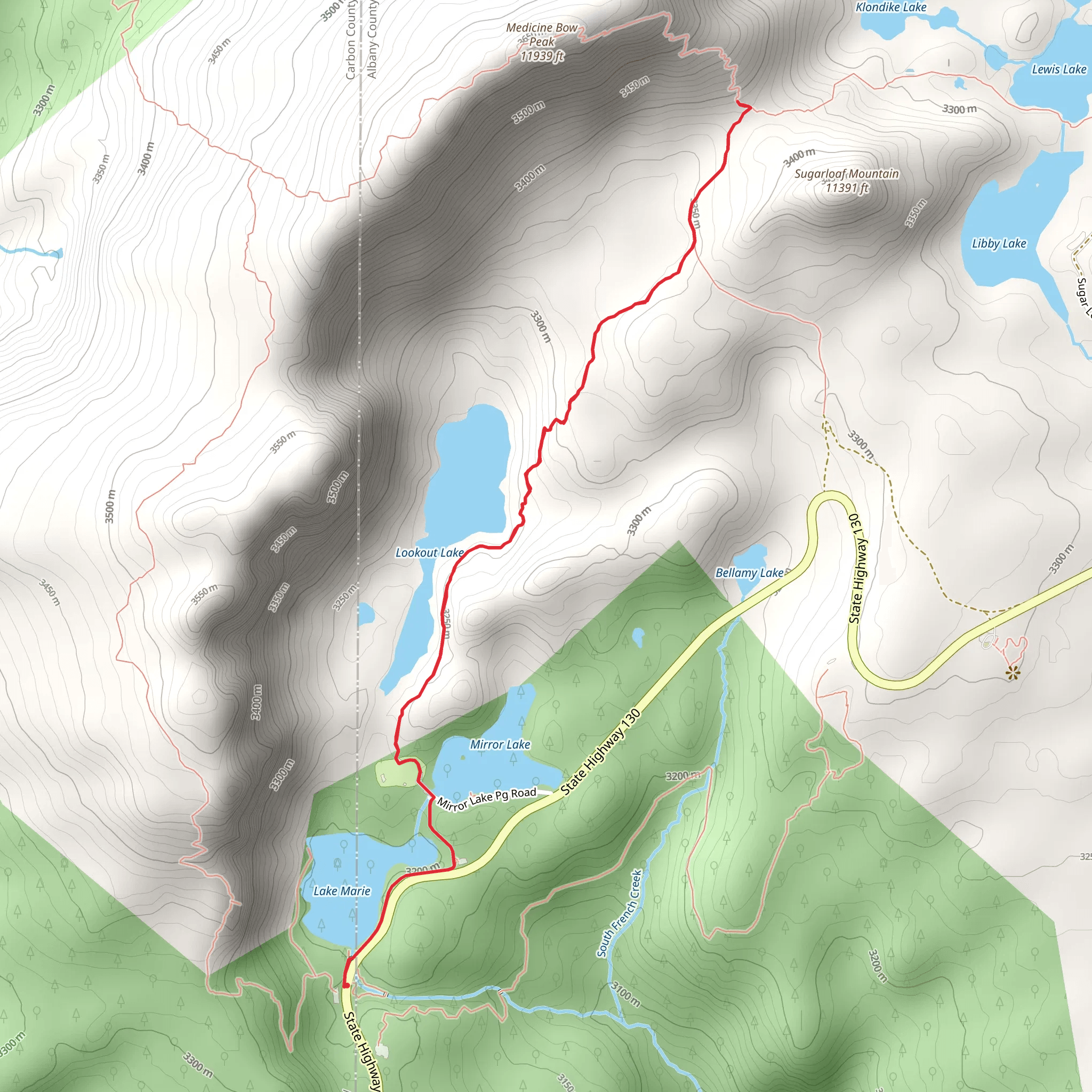 Lookout Lake via Lakes Trail mobile static map