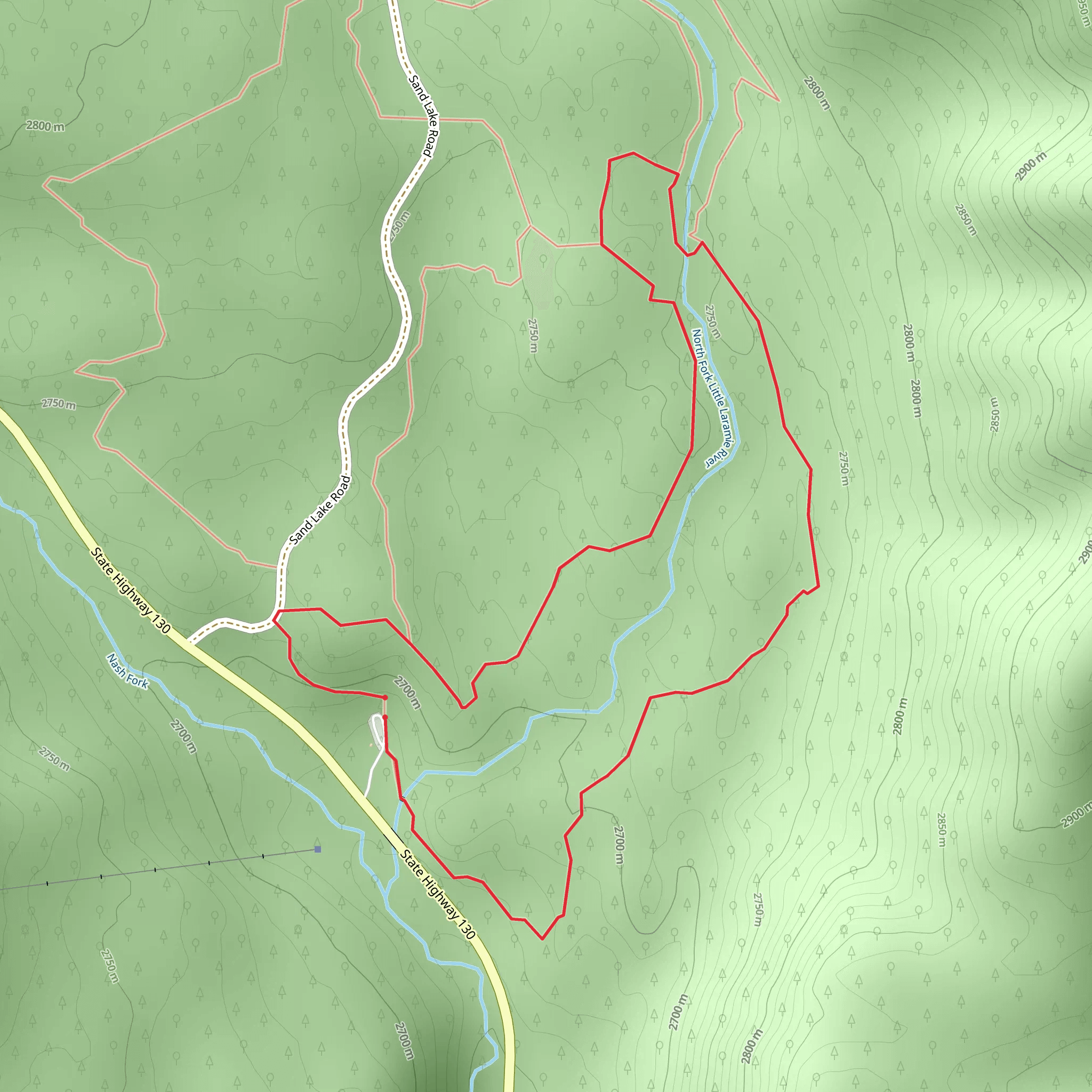 Little Laramie Loop Trail mobile static map