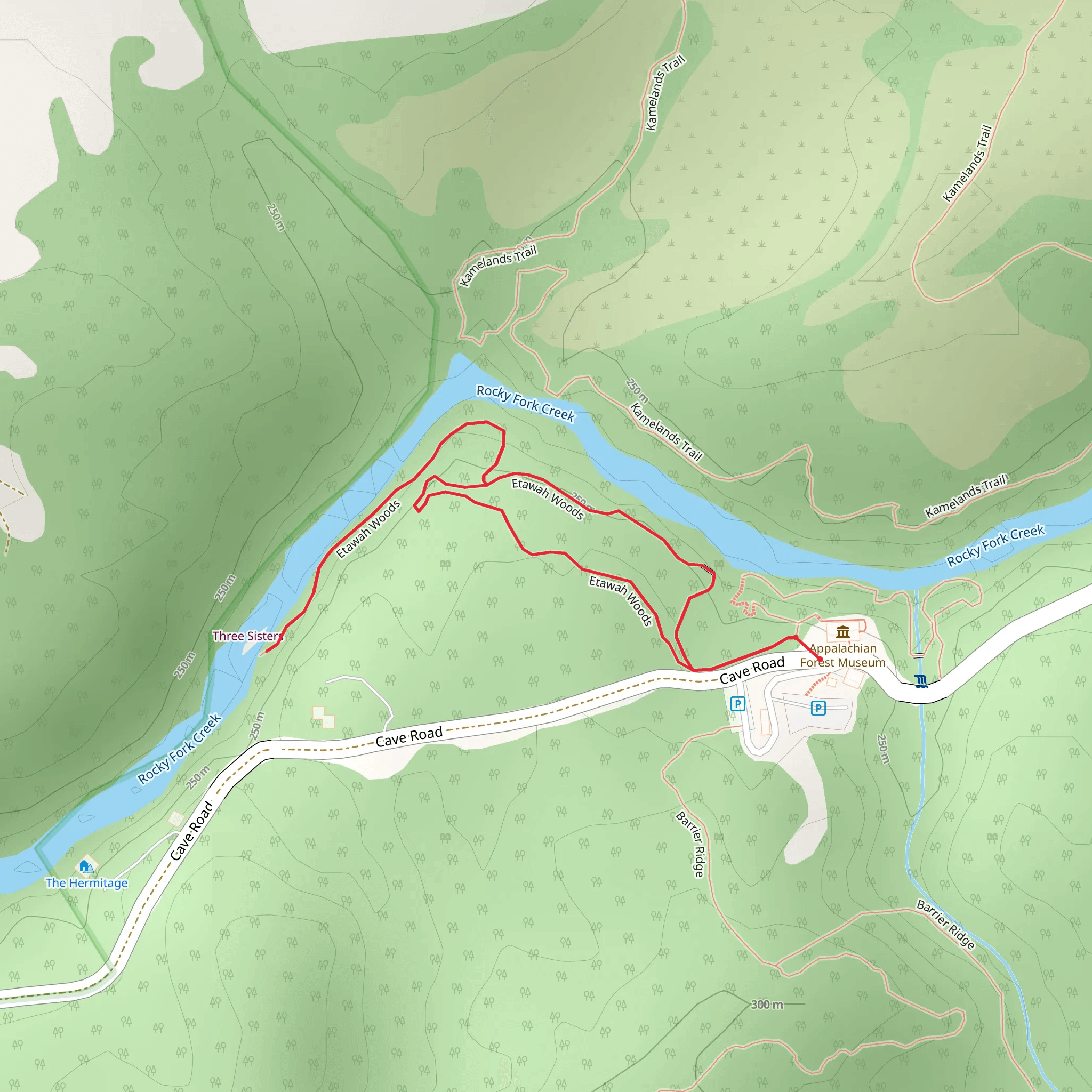 Etawah Woods Loop mobile static map