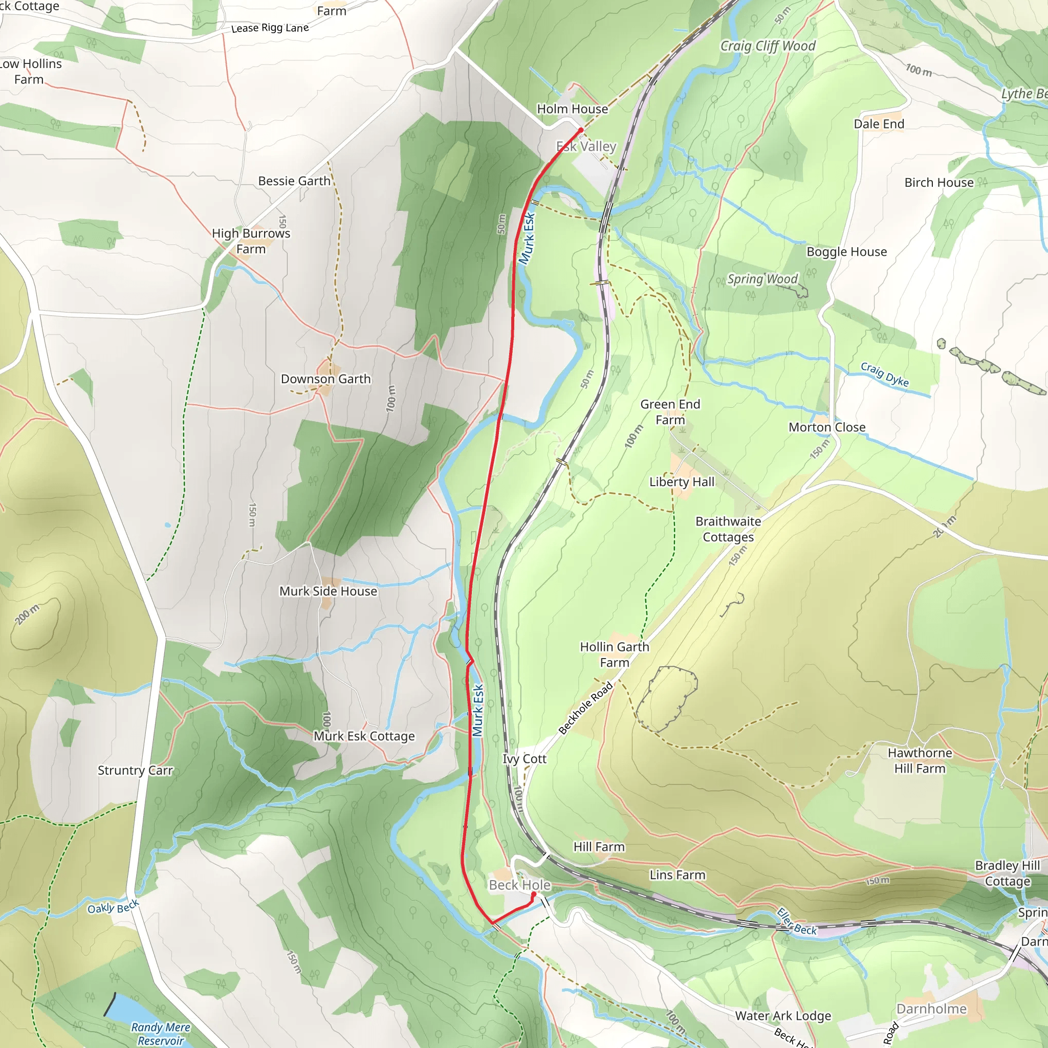 Esk Valley to Beck Hole Walk mobile static map