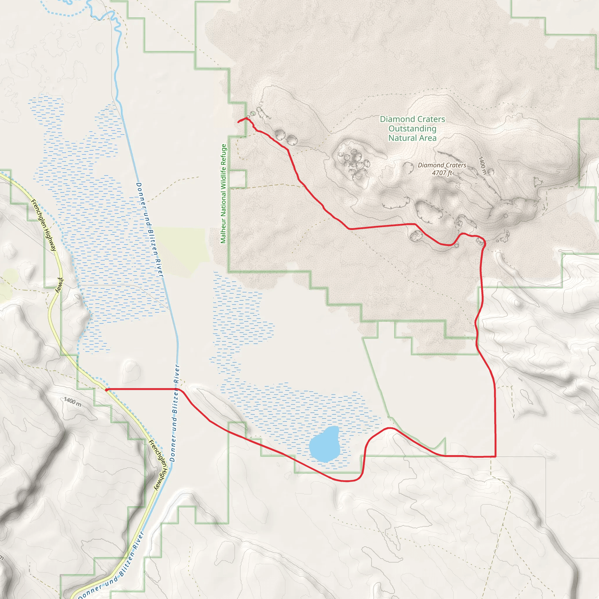 Frenchglen Highway East Trail mobile static map