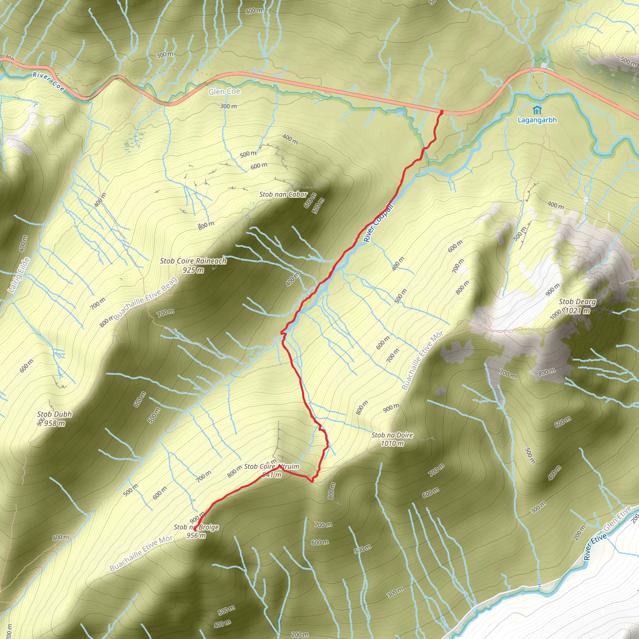 Stob na Bròige - Buachaille Etive Mòr mobile static map