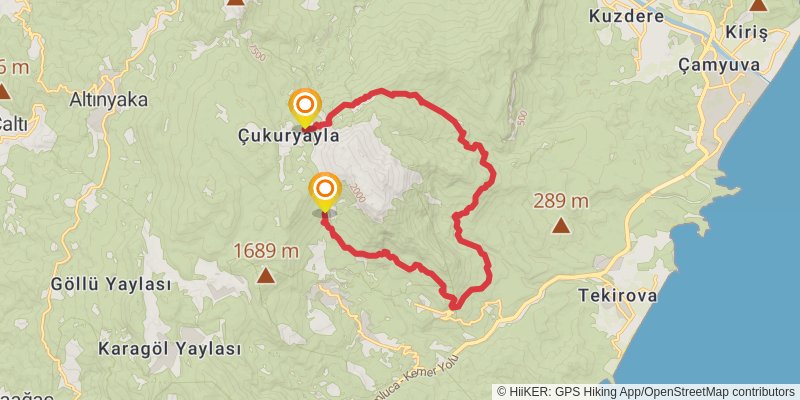 Lycian Way alt 9 Map