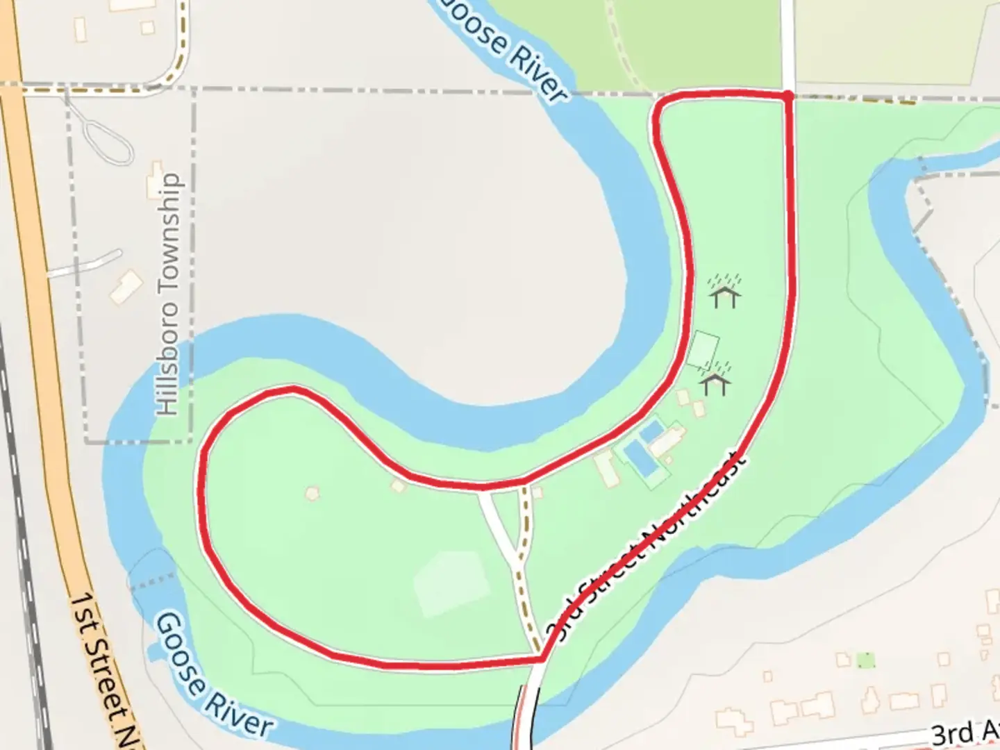 An image depicting the trail Woodland Park Loop and its surrounding area.