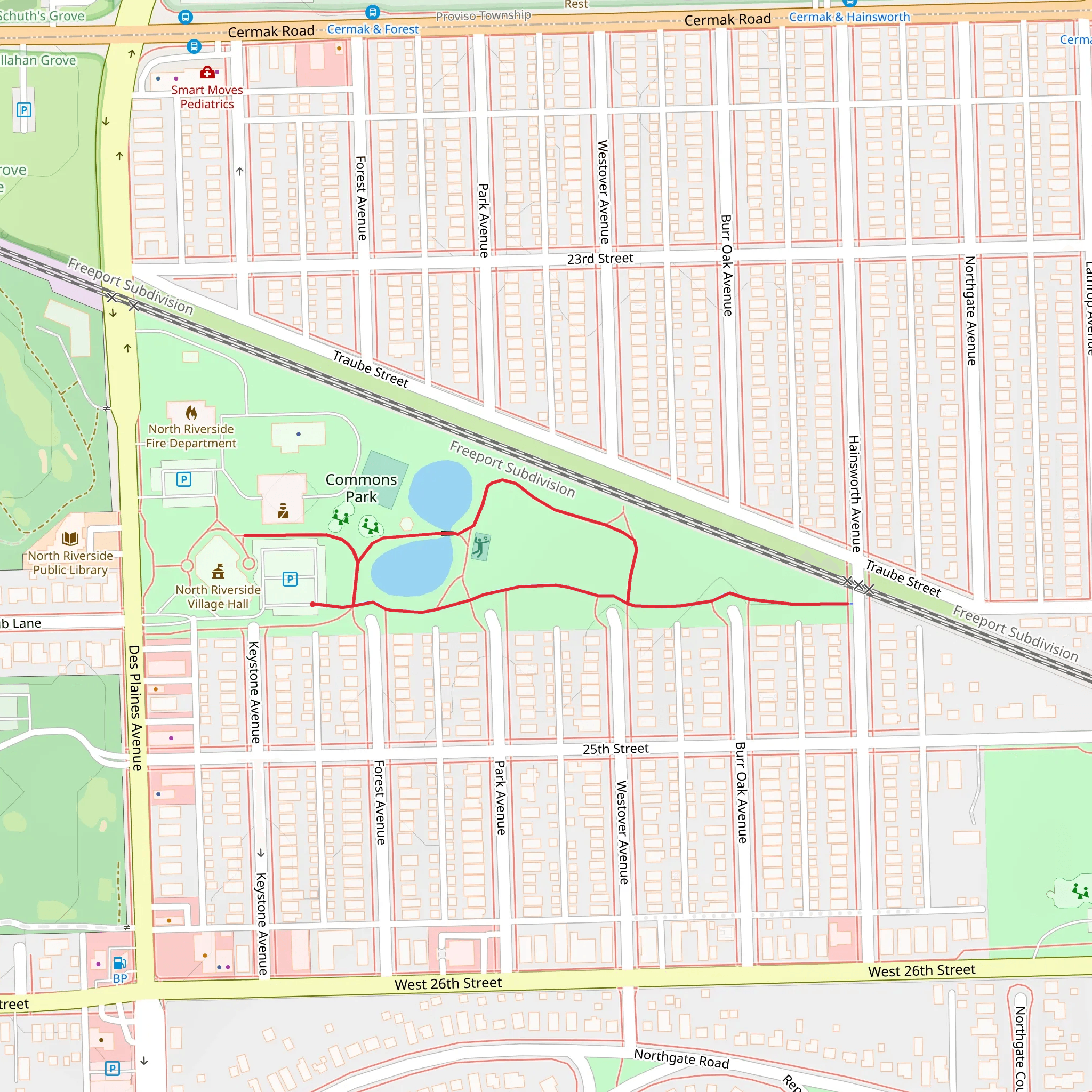 Commons Park Loop mobile static map