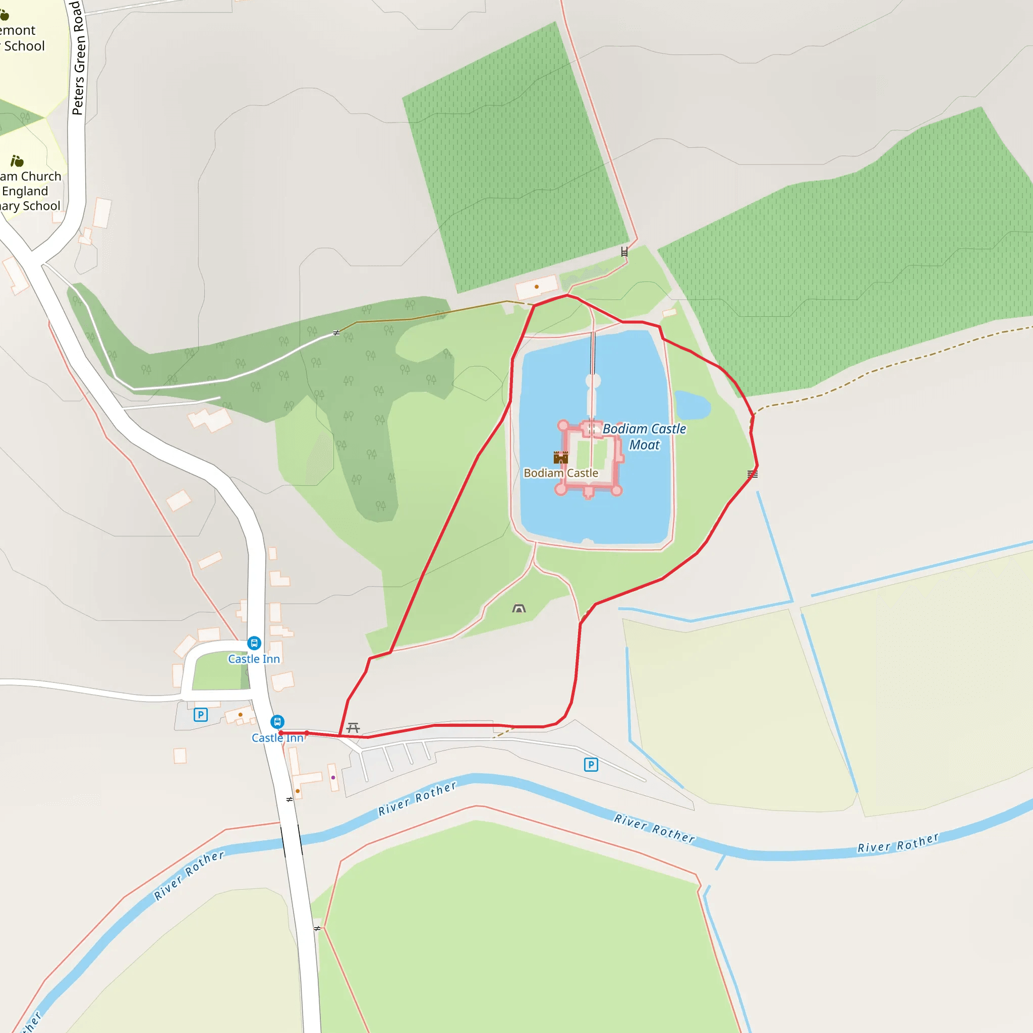 Bodiam Castle Loop mobile static map