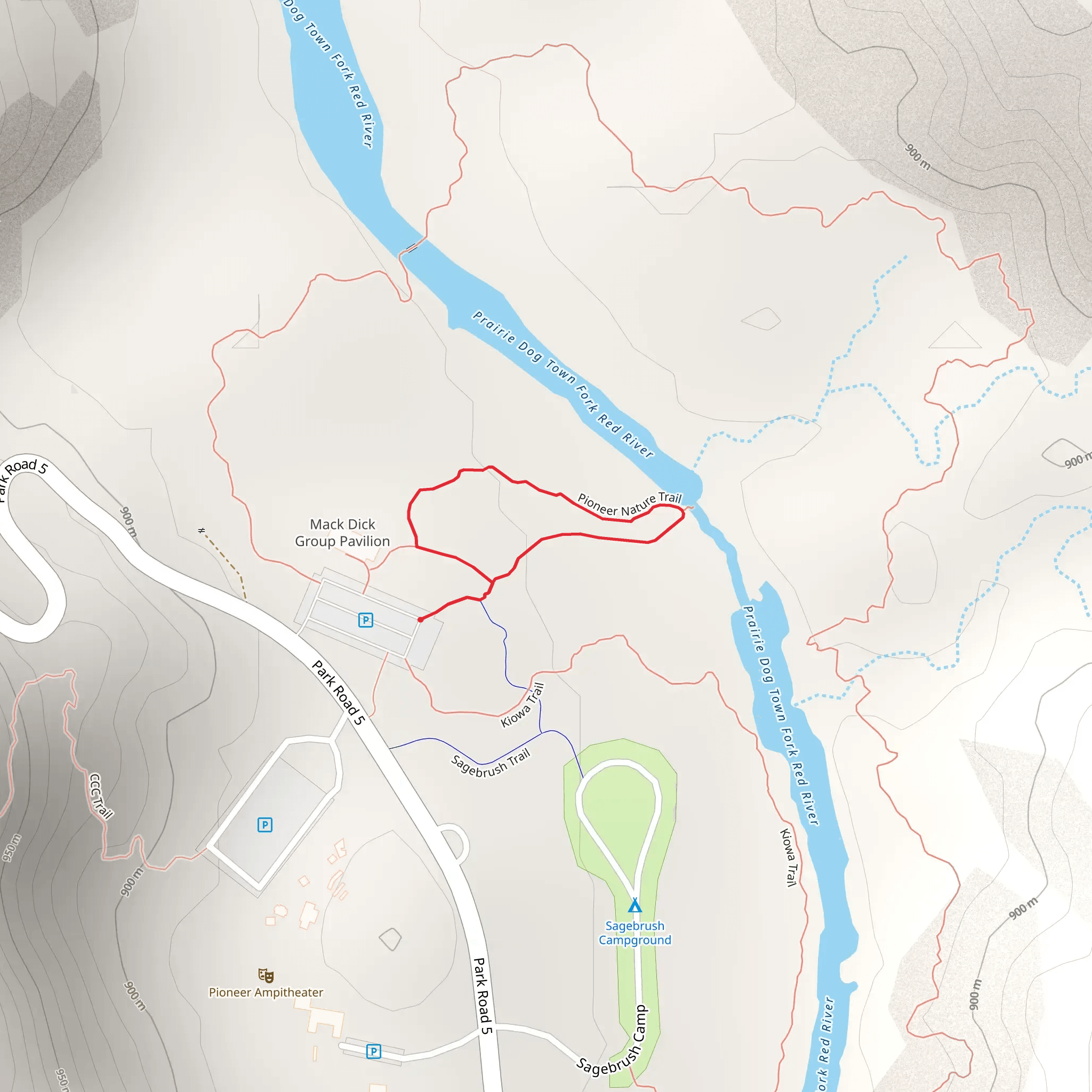 Pioneer Nature Loop Trail mobile static map