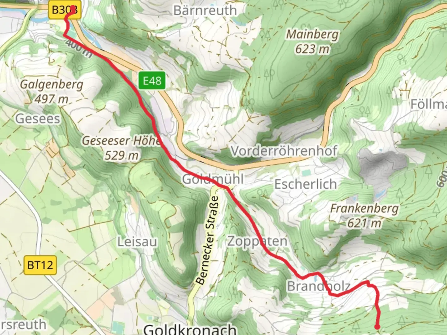 An image depicting the trail Bad Berneck im Fichtelgebirge to Fürstenstein Walk and its surrounding area.