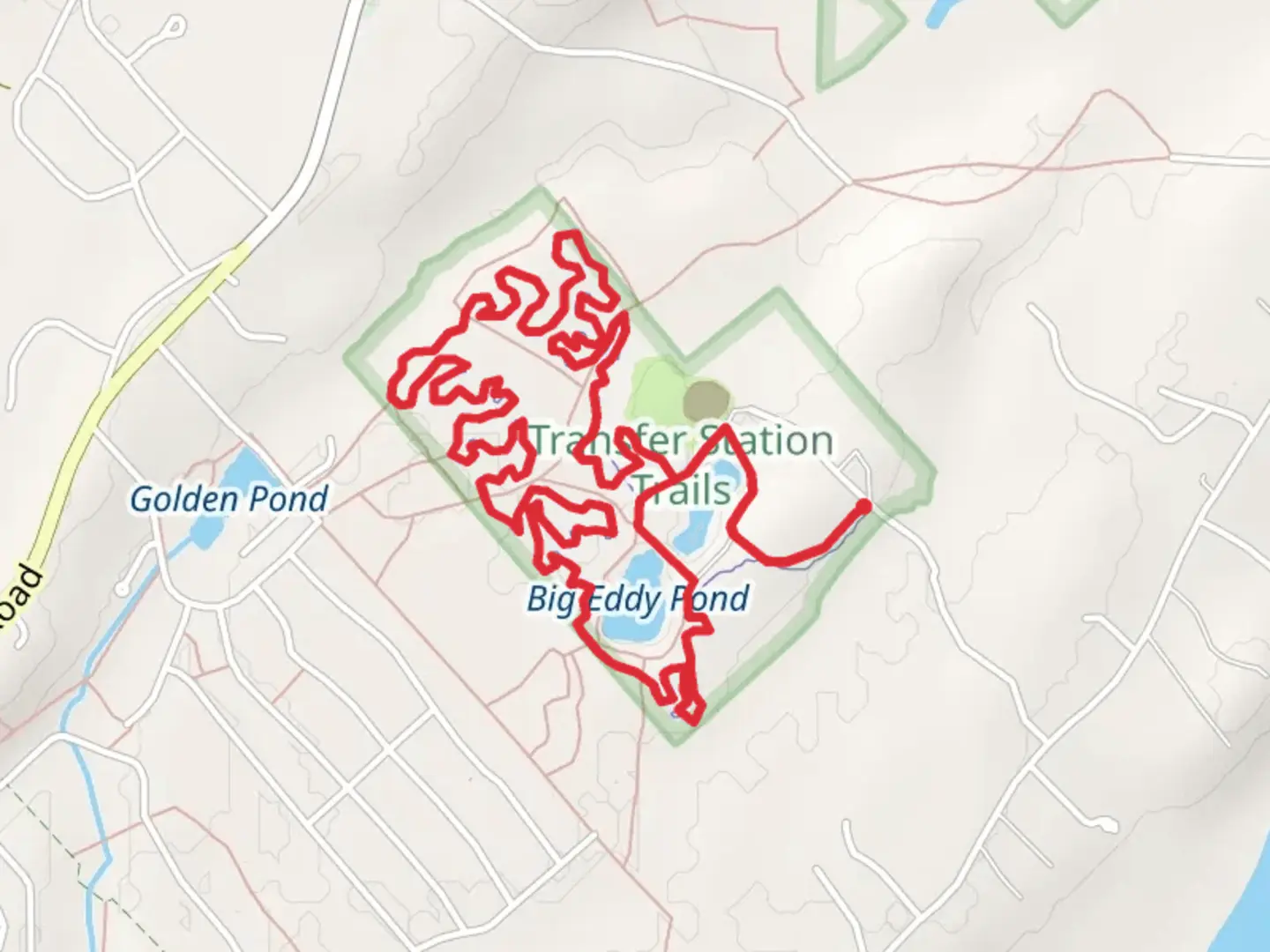 An image depicting the trail Little and Big Eddy Pond Loop and its surrounding area.