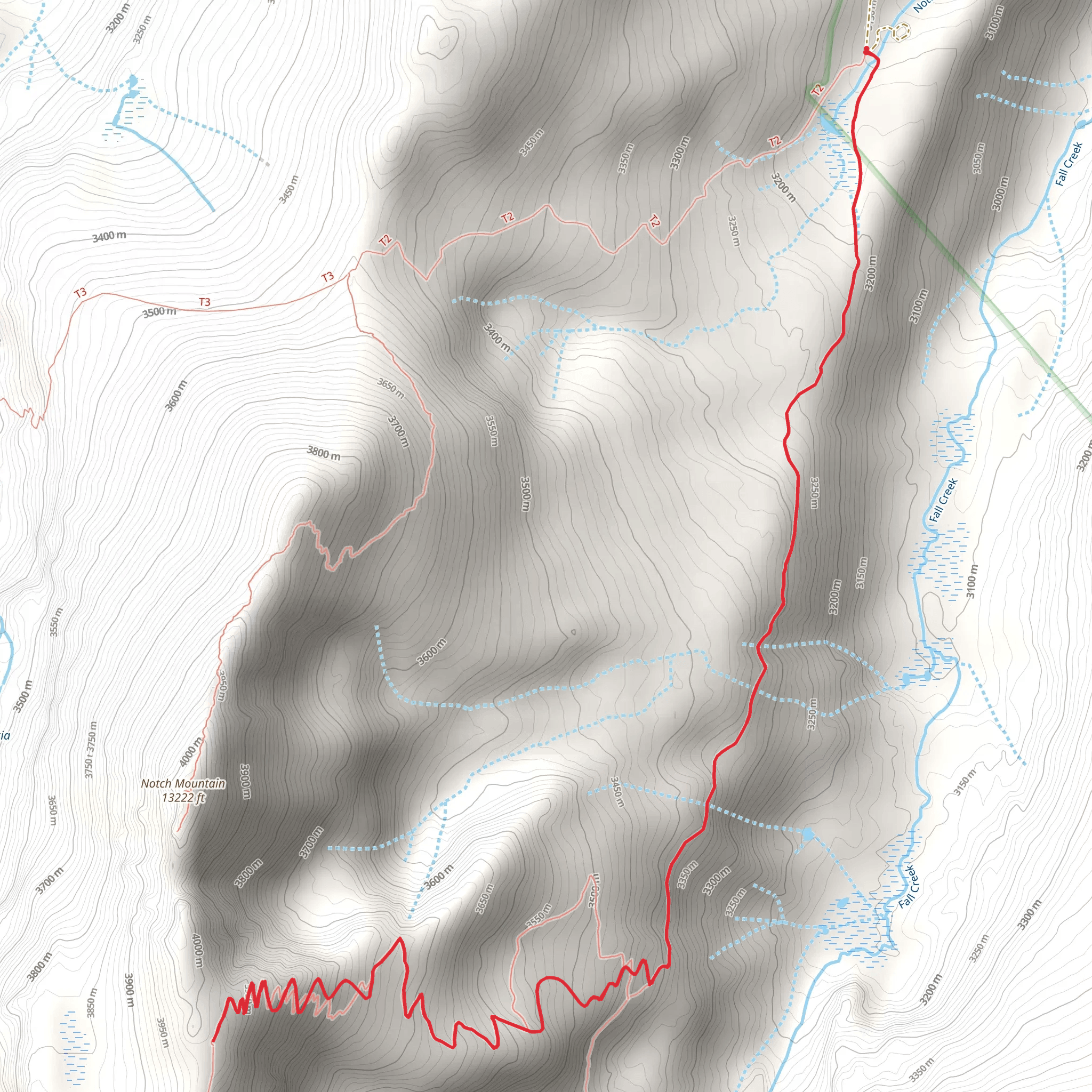 Notch Mountain Trail mobile static map