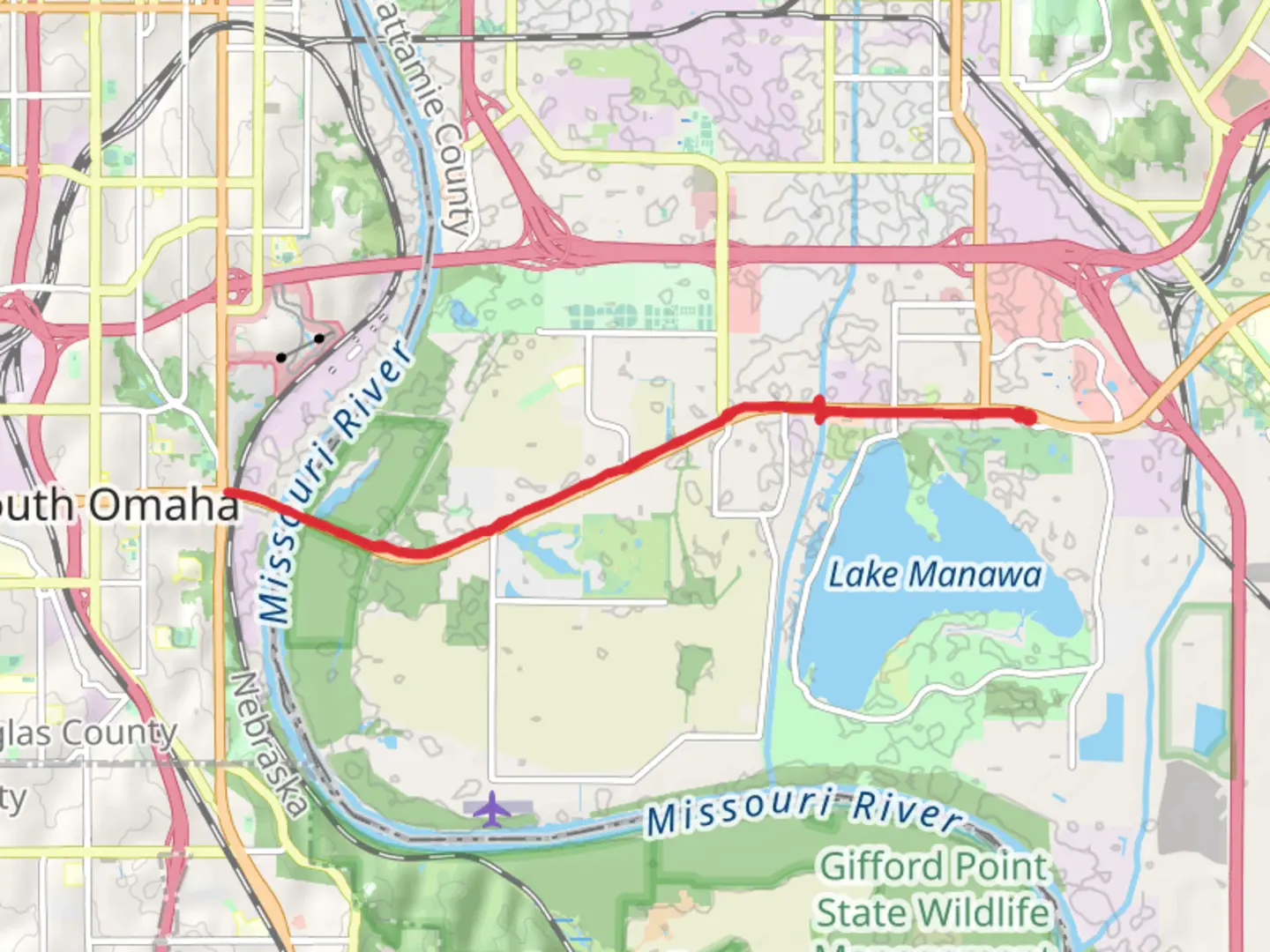 An image depicting the trail Veterans Memorial Trail and its surrounding area.