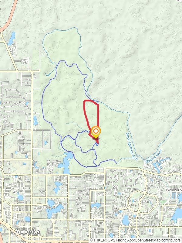 Wekiwa Springs State Park Loop - East mobile static map