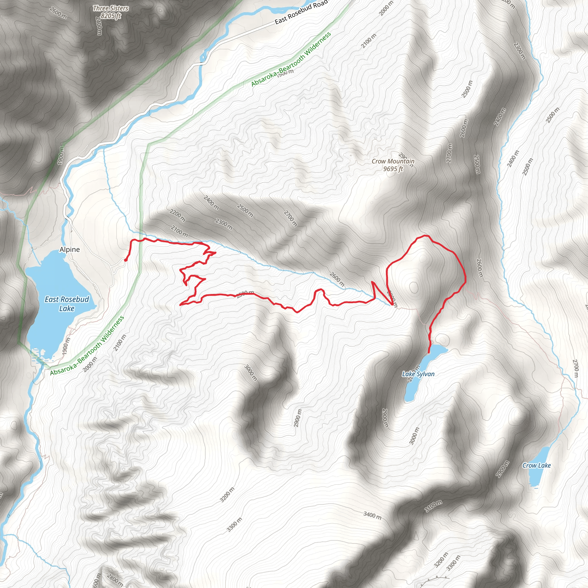 Lake Sylvan via Spread Creek Trail mobile static map