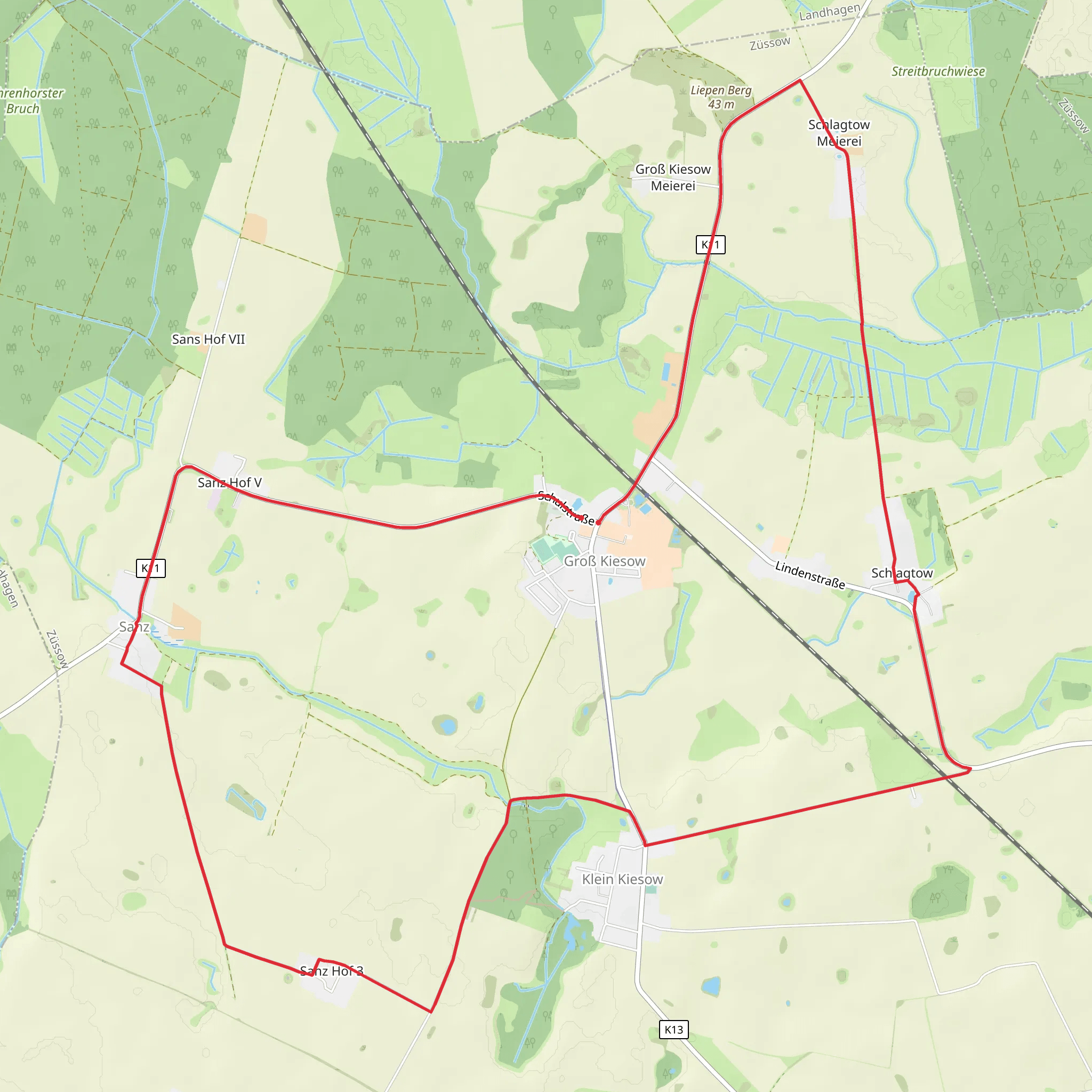 Grob Kiesow Loop mobile static map