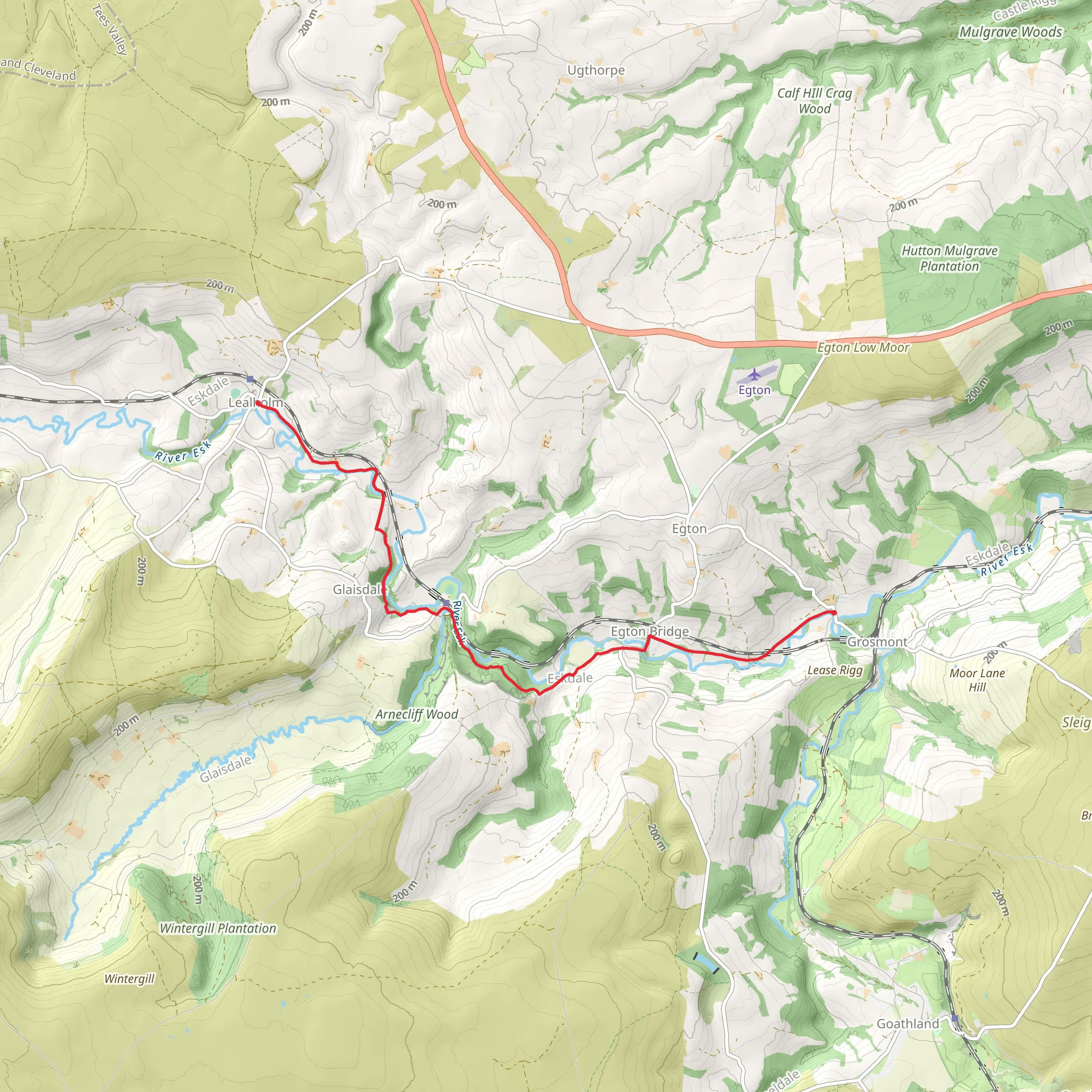 Lealholm to Grosmont Walk mobile static map