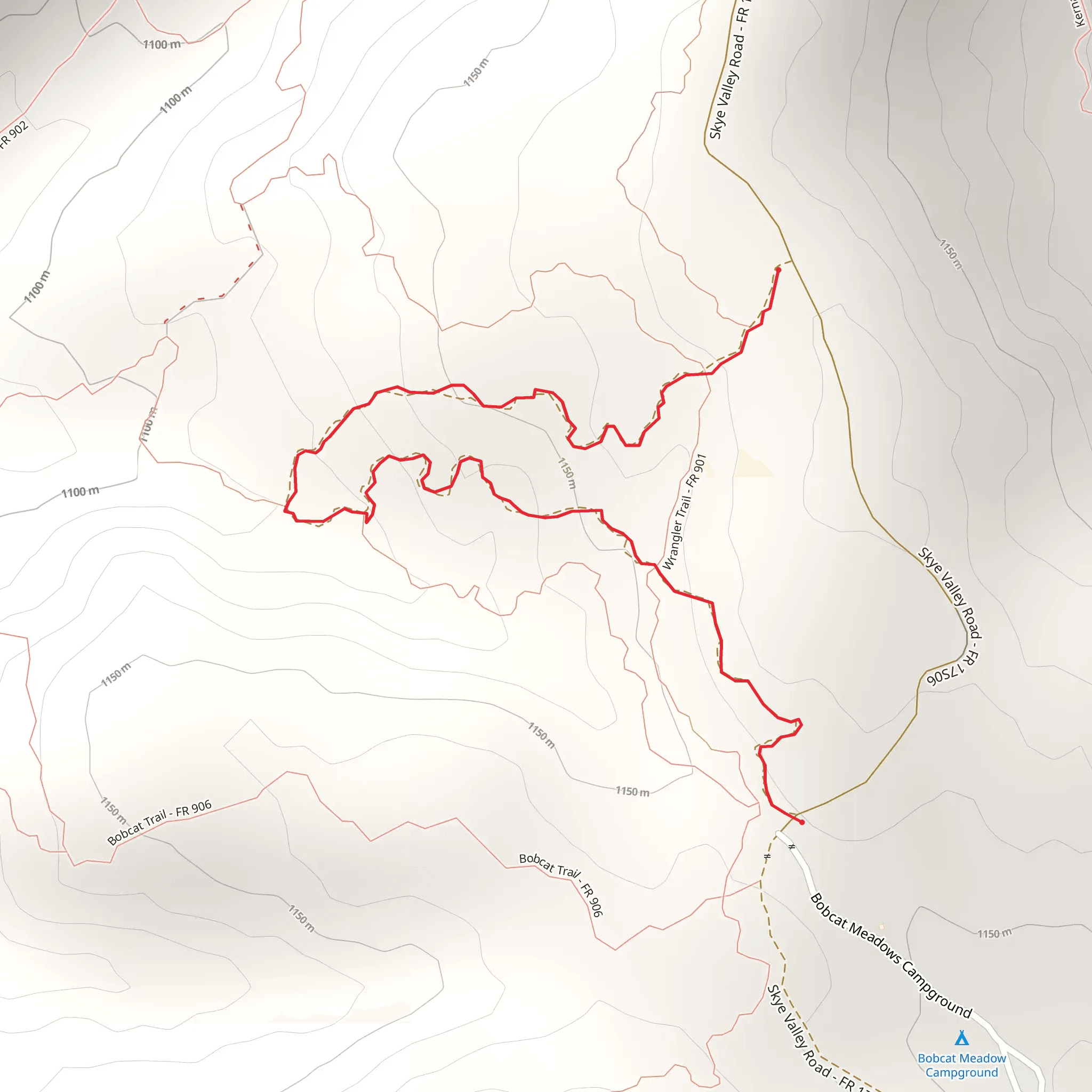 Sidewinder Trail mobile static map