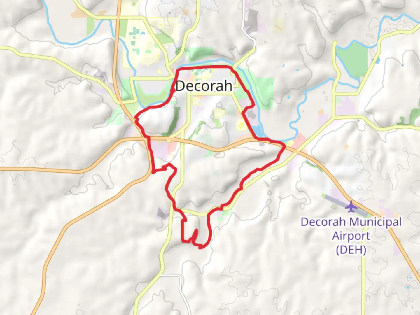 An image depicting the trail Trout Run Loop - Oneota Riverview Trail and its surrounding area.