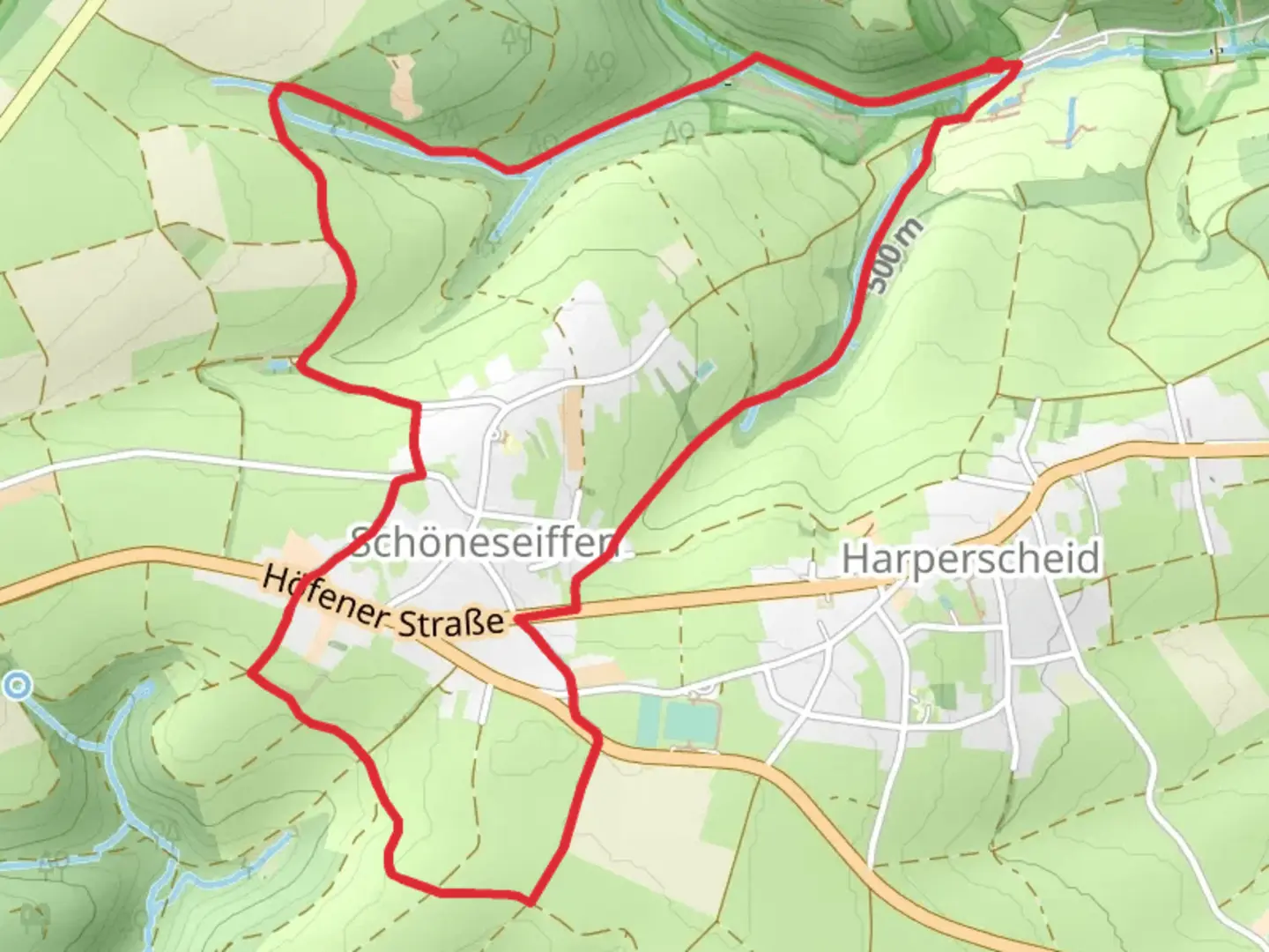 An image depicting the trail Schöneseiffen Loop via Schöneseiffen 3 and its surrounding area.