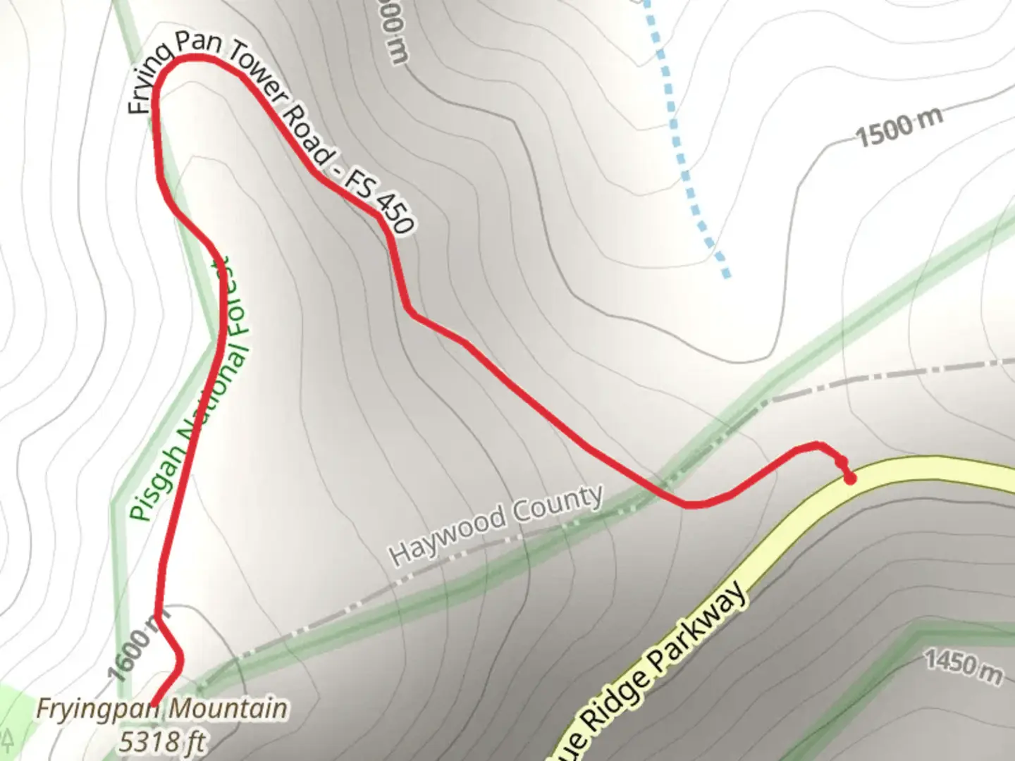 An image depicting the trail Fryingpan Mountain and its surrounding area.