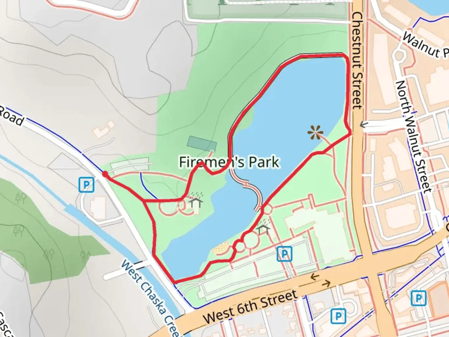 An image depicting the trail Clay Hole Loop and its surrounding area.