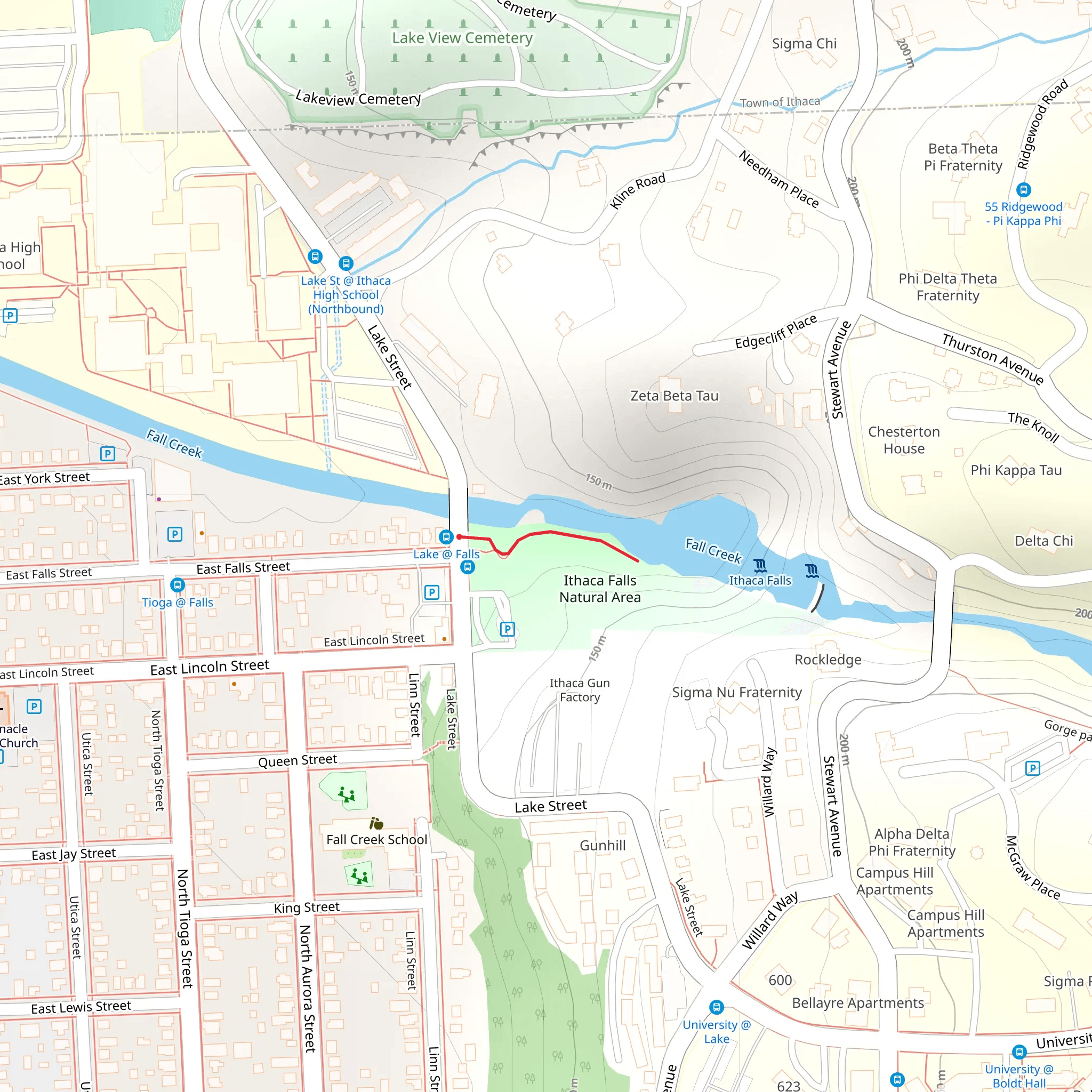 Ithaca Falls Trail mobile static map