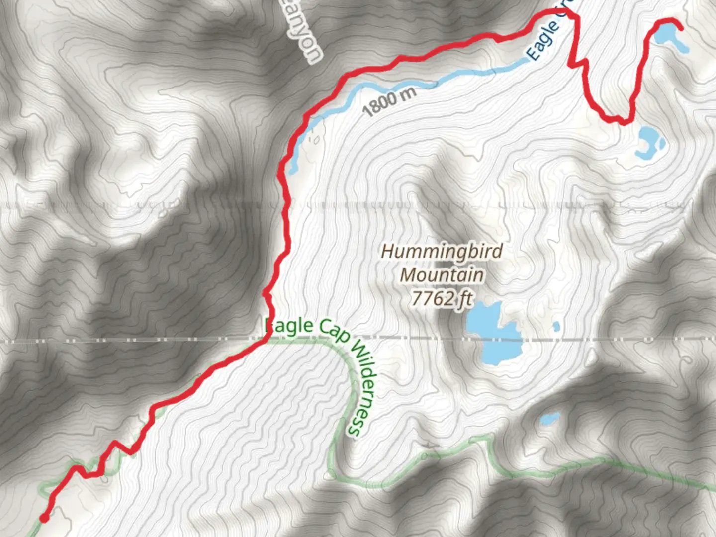 An image depicting the trail Bear Lake via Main Eagle Trail and its surrounding area.
