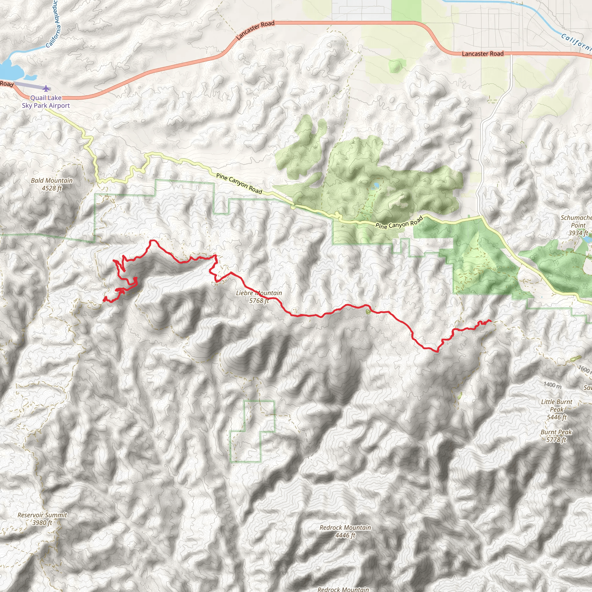 Liebre Mountain Road mobile static map