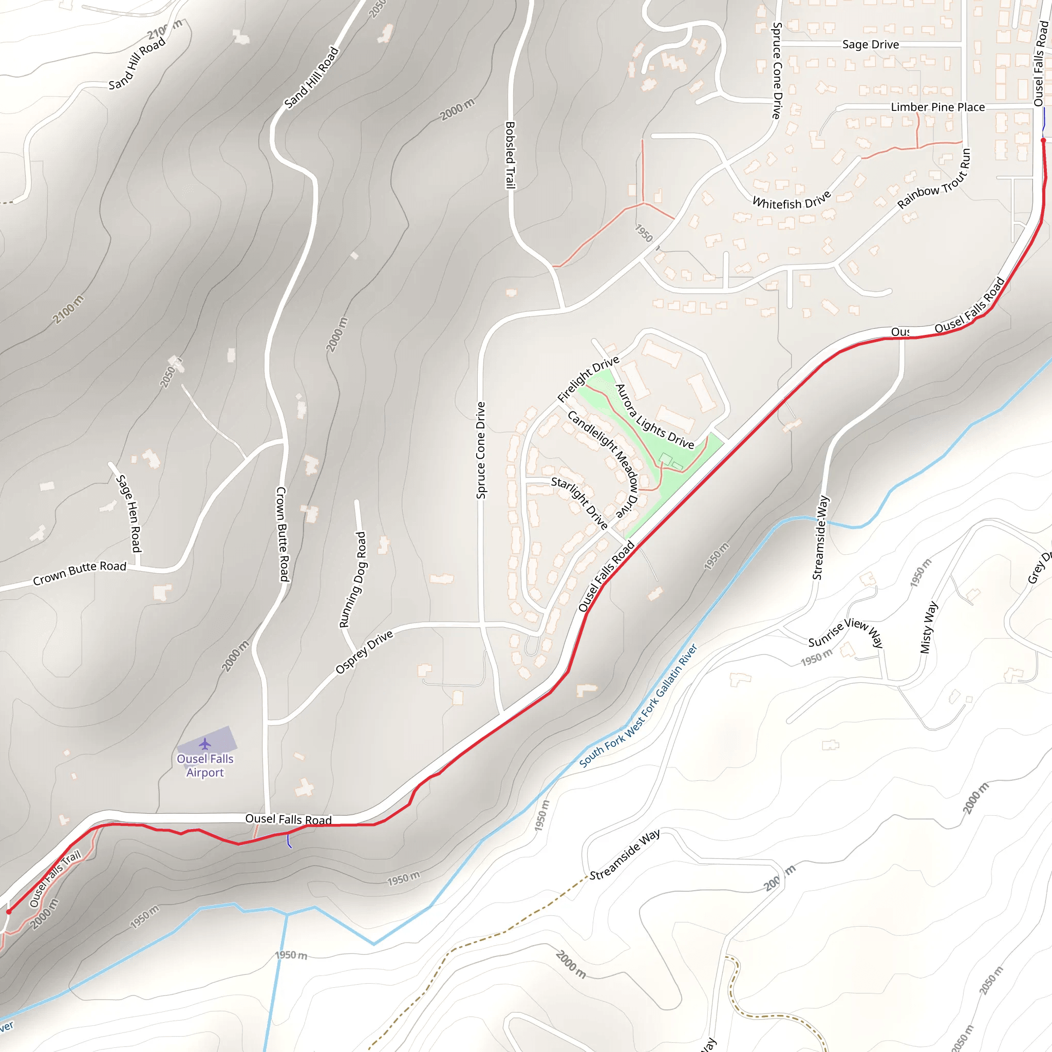 Walk along South Fork West Fork Gallatin River mobile static map