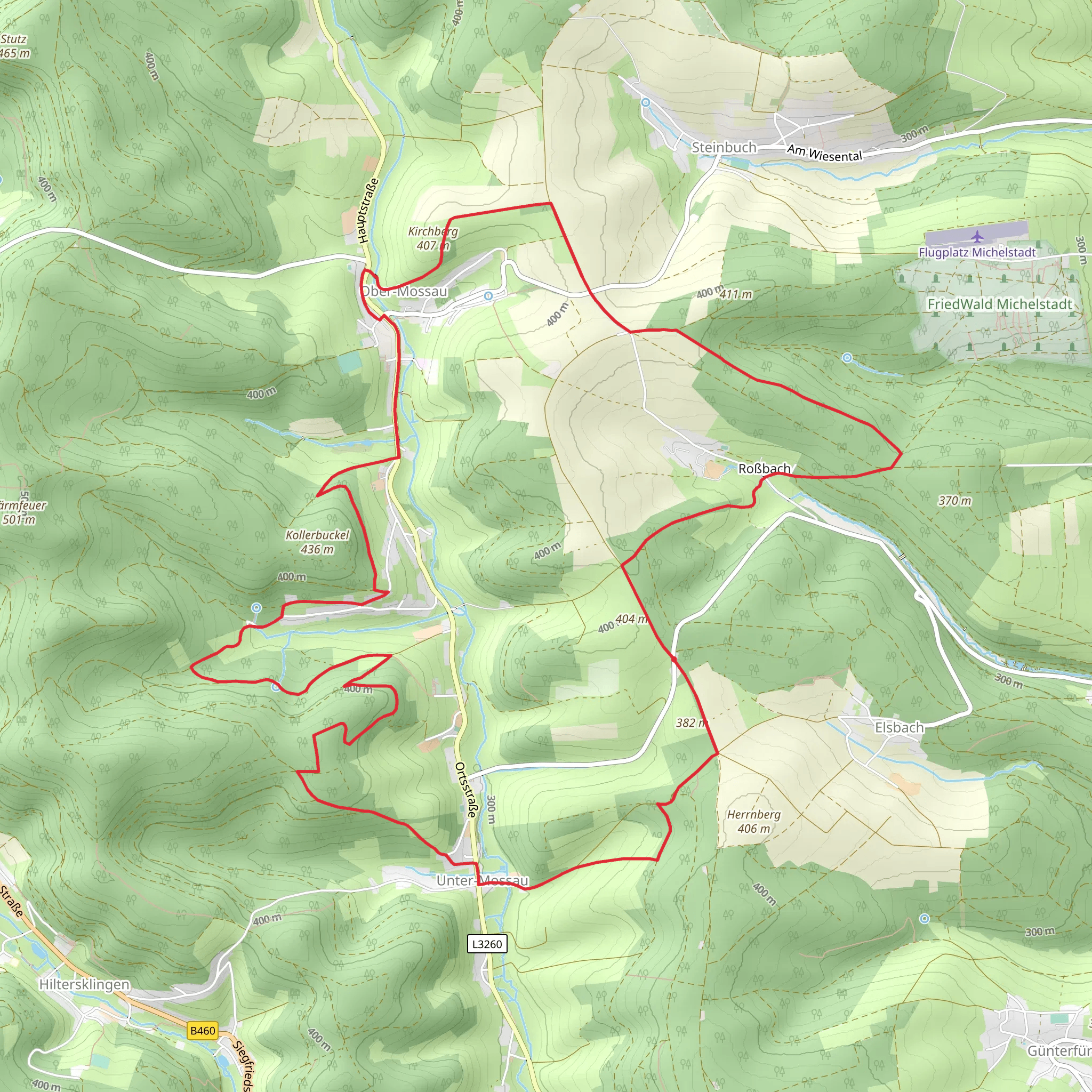Kreuzeiche and Kirchberg Loop mobile static map