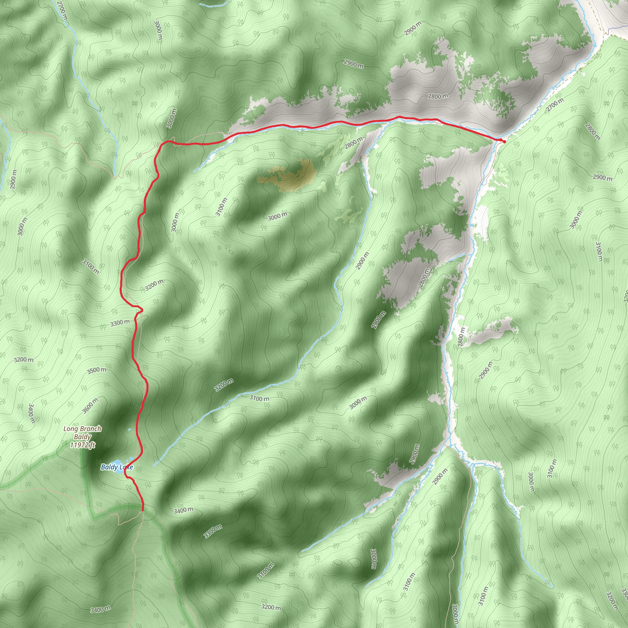Baldy Lake Trail mobile static map