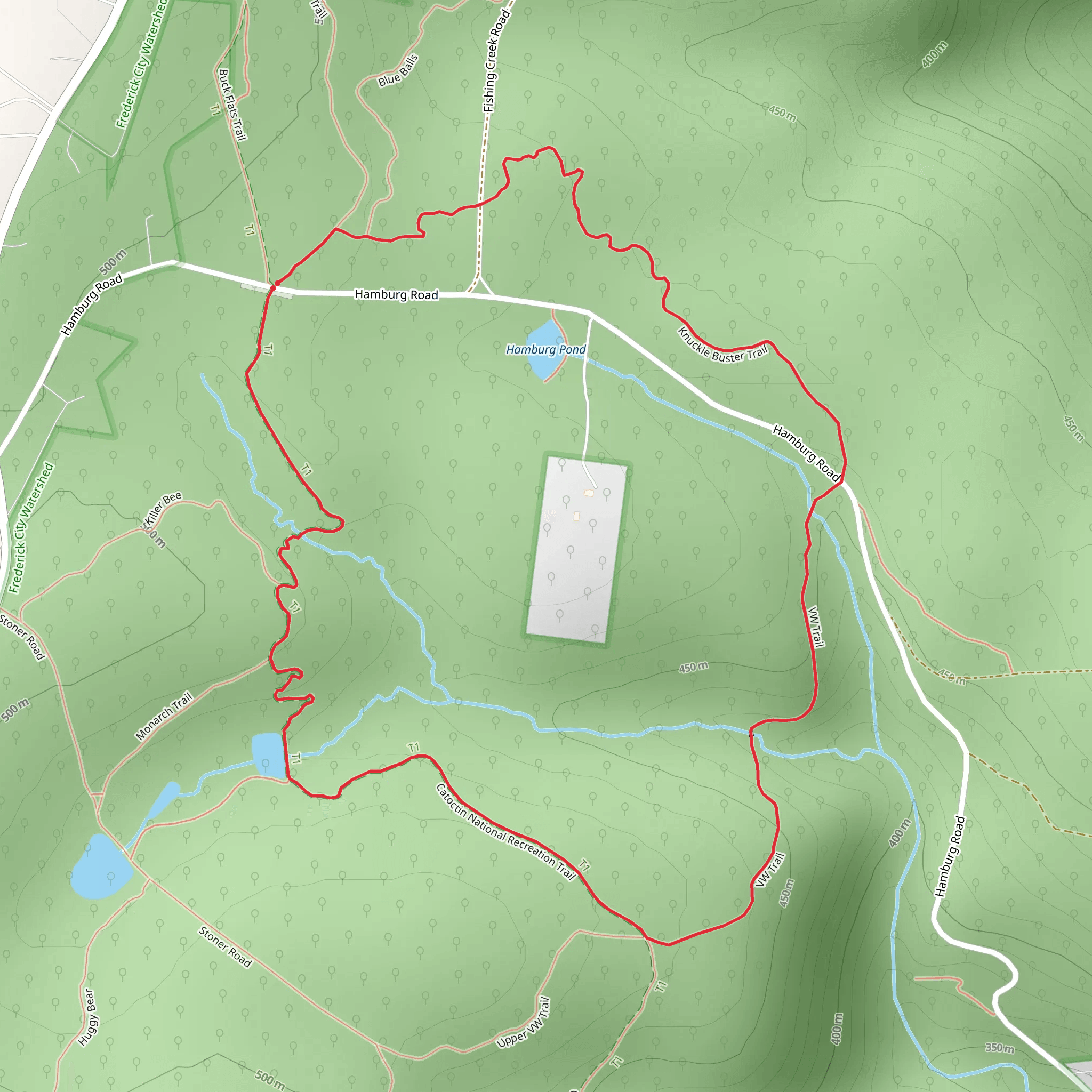 Catoctin National Recreation and Knuckle Buster Loop Trail mobile static map