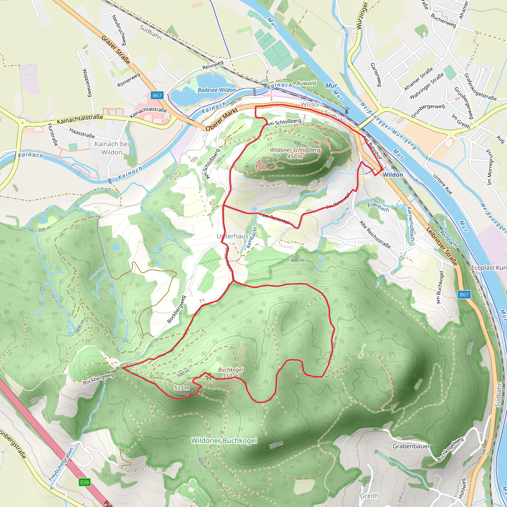 Wildon Culture Trail mobile static map