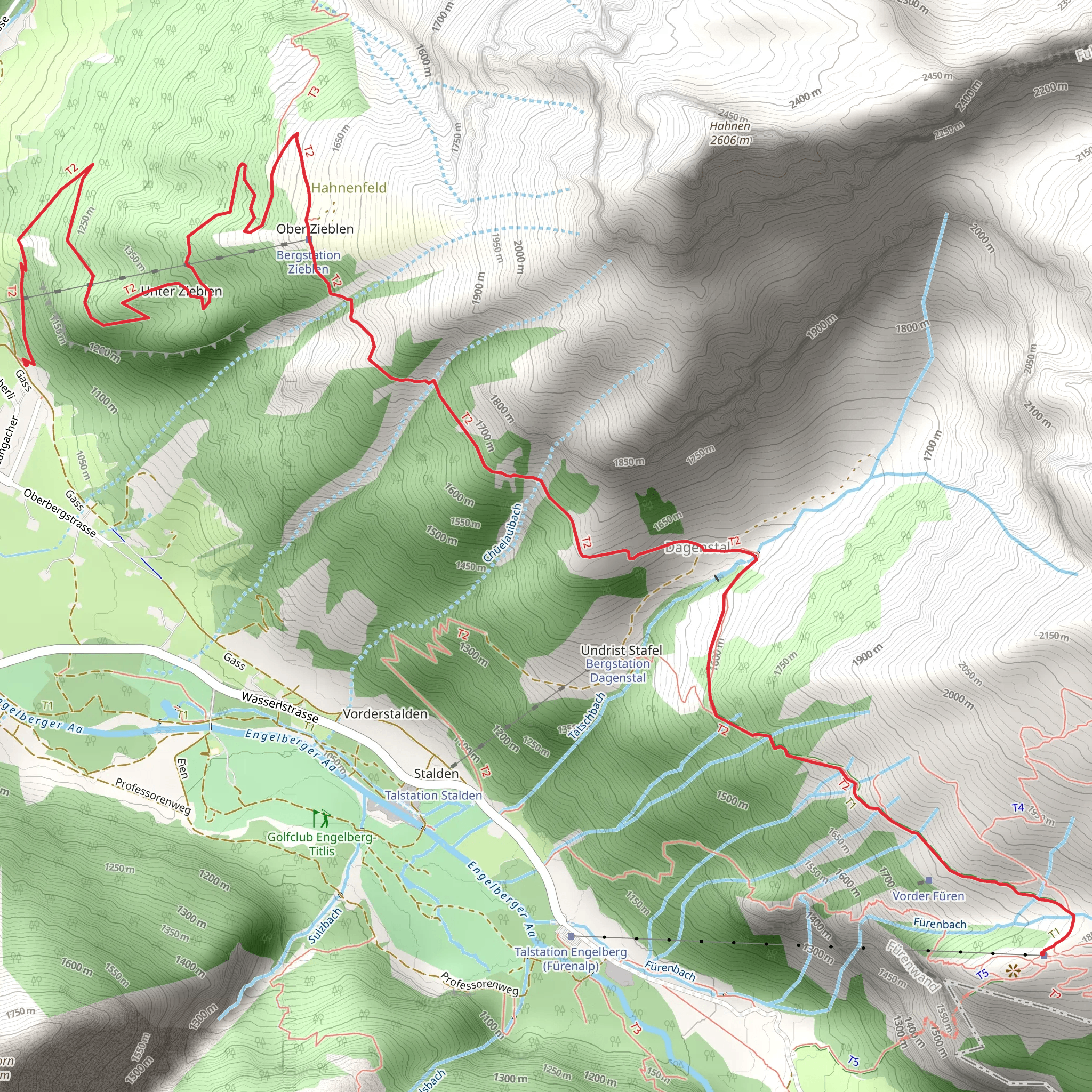 High Trail Fürenalp - Dagenstal - Zieblen mobile static map