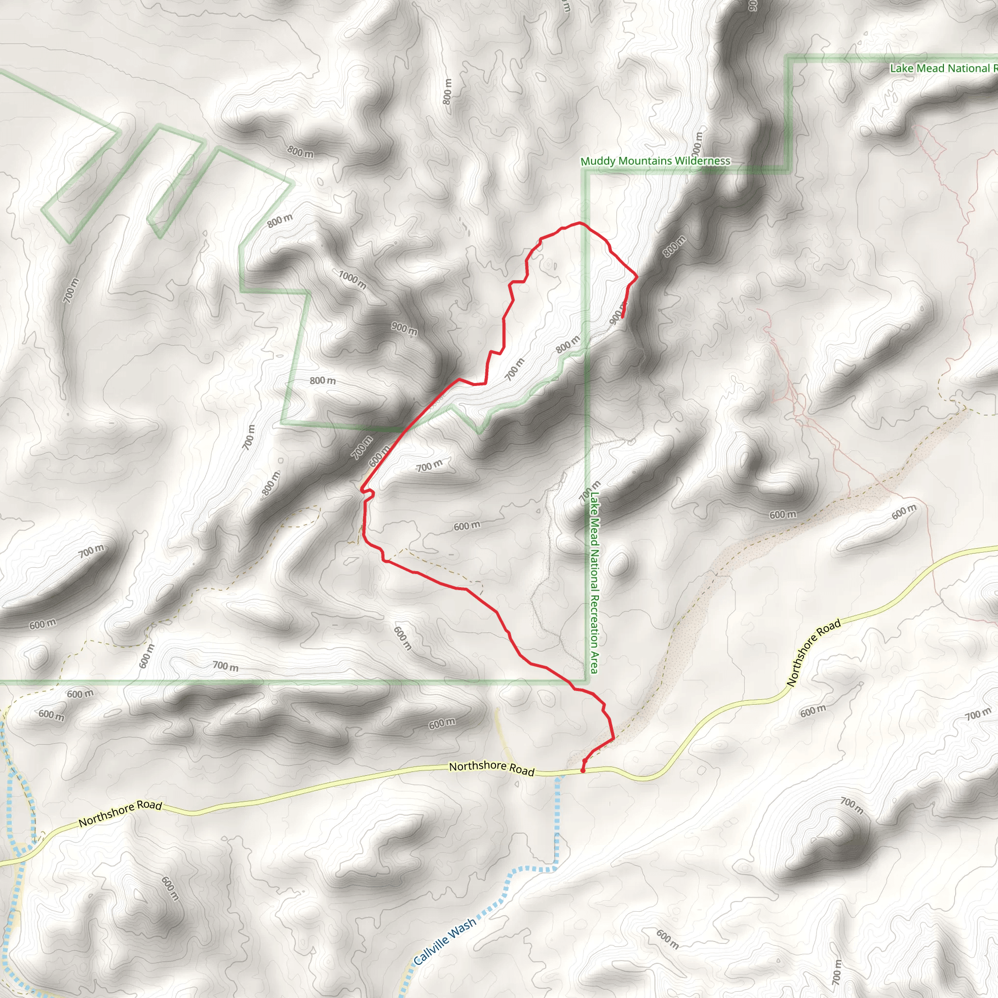 Lovell Wash Trail mobile static map