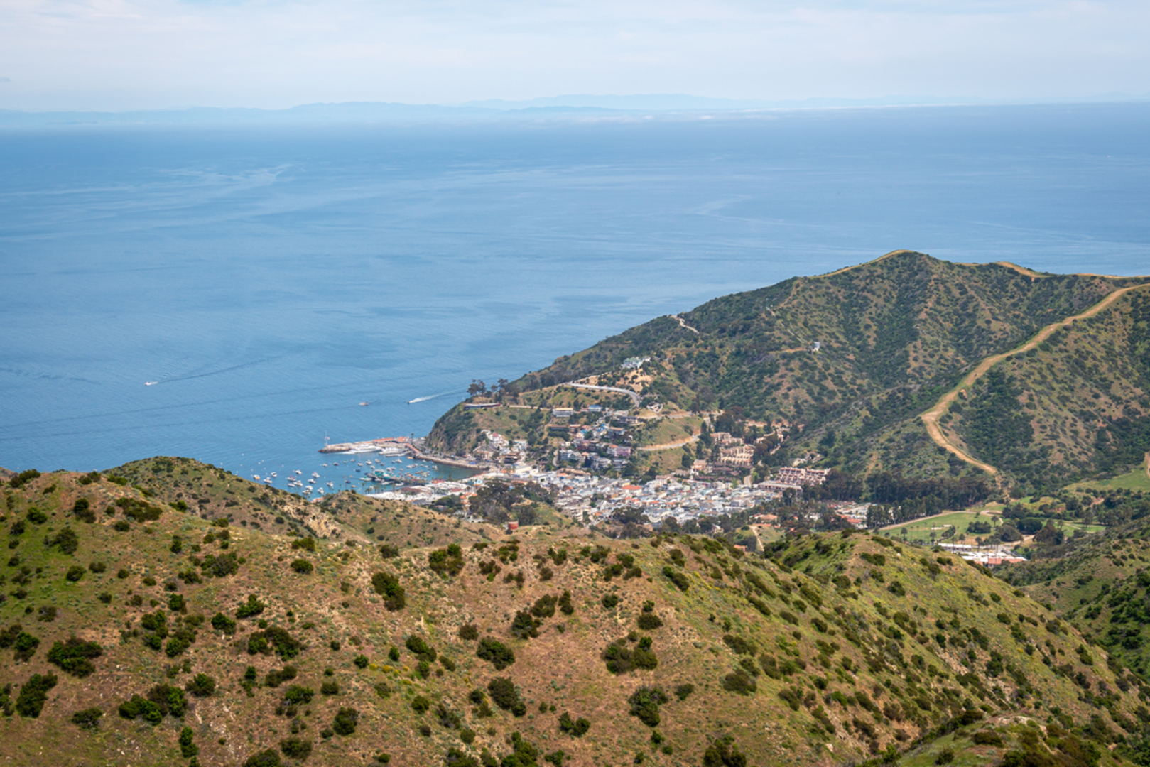 An image depicting the trail Avalon Canyon Road and Hermit Gulch Loop Trail and its surrounding area.